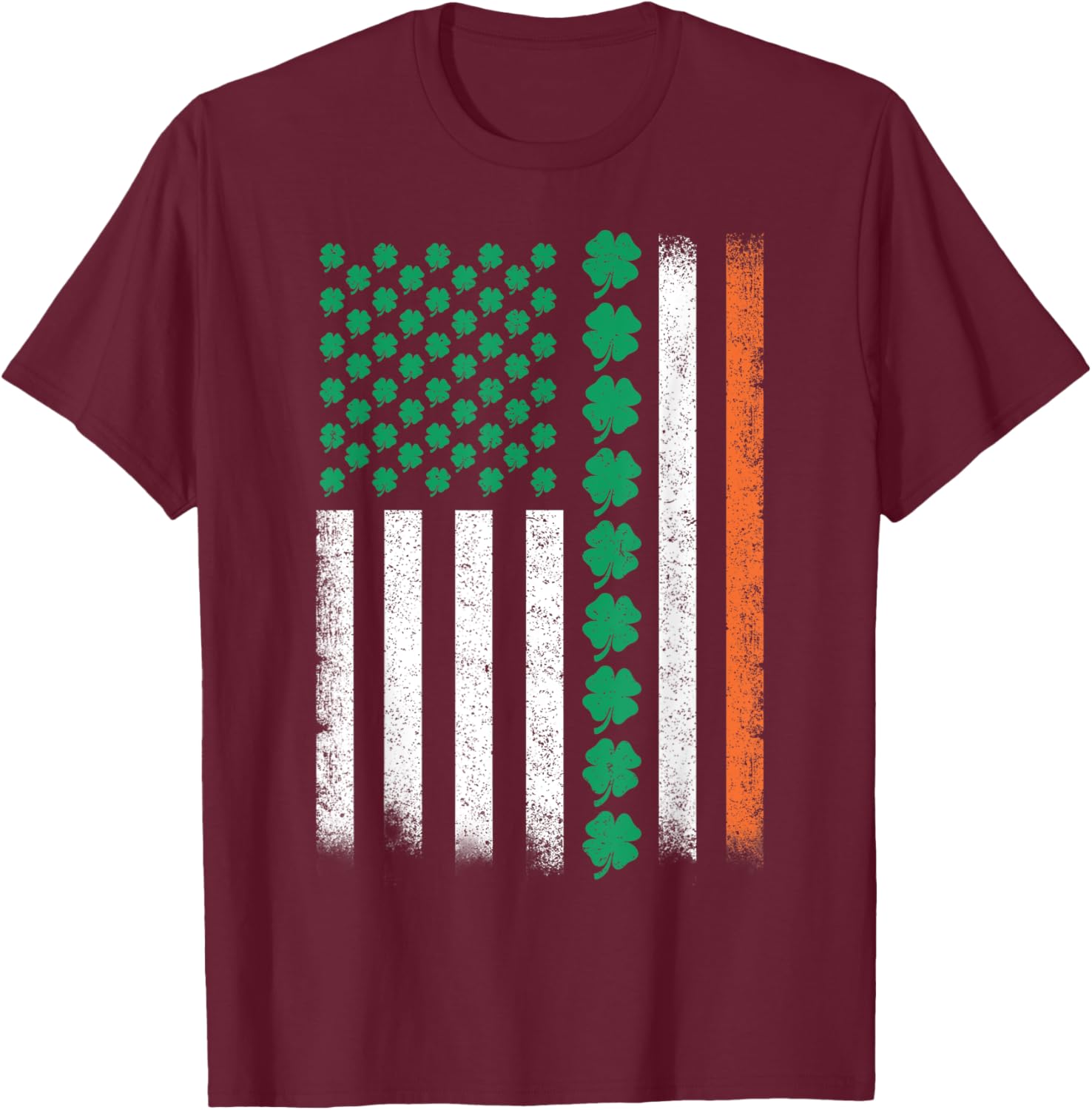 Vintage American Flag St Patricks Day Lucky Shamrock T-Shirt for All - 19