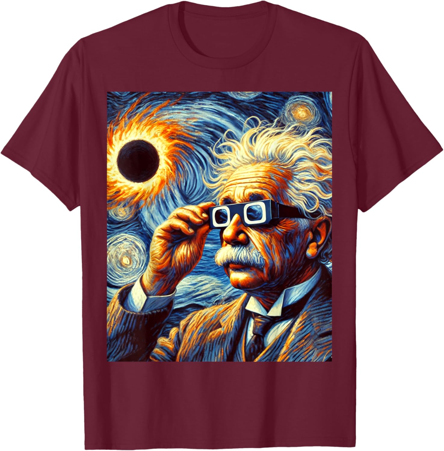 Van Gogh Inspired Solar Eclipse 2025 Physics Student T-Shirt - 27