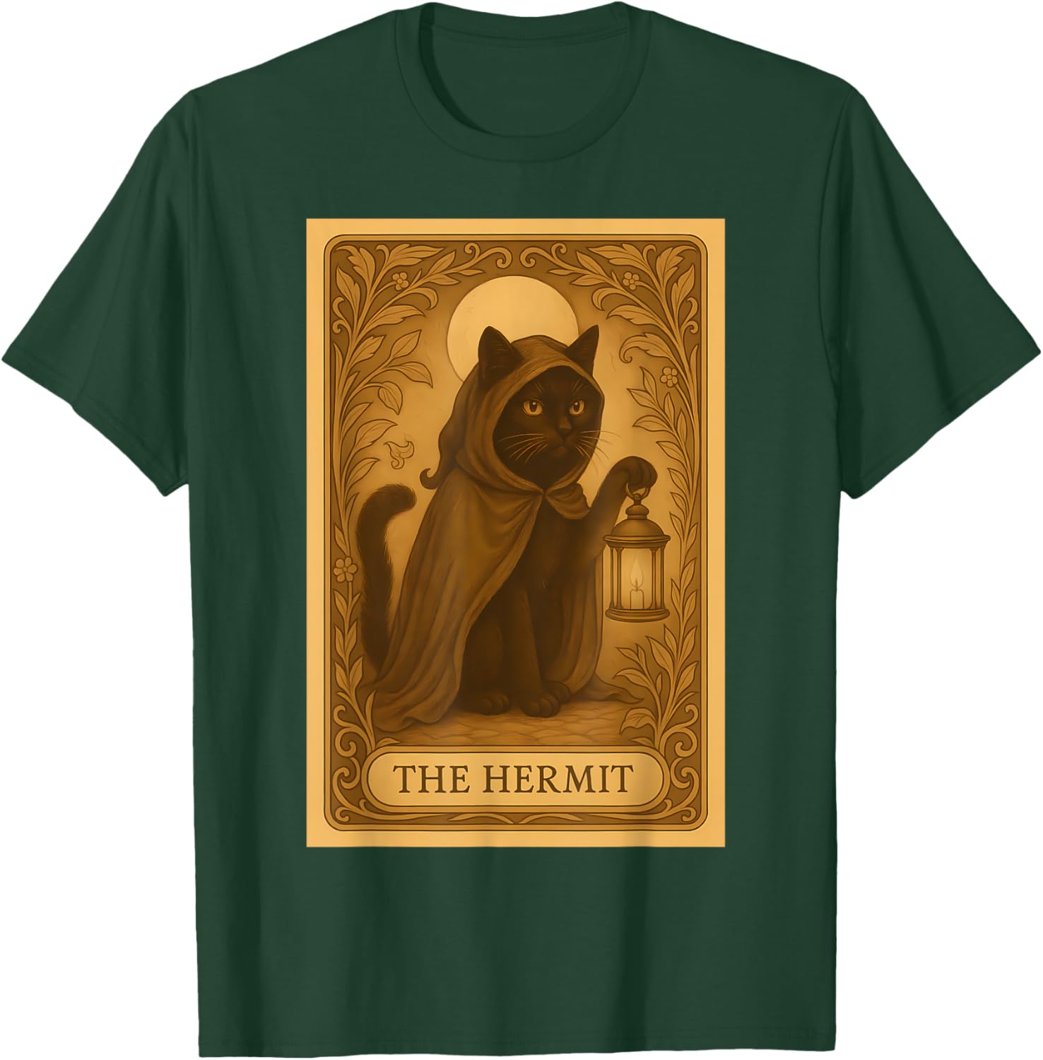 Vintage Black Cat Tarot Card Moon T-Shirt for Stylish Cat Lovers - 3