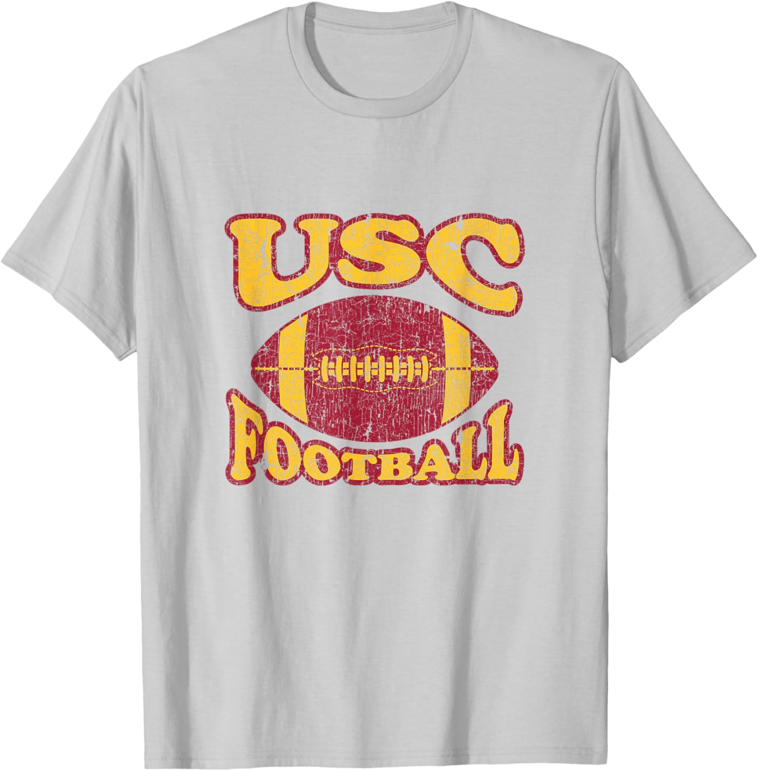 USC Trojans Distressed Retro Style Football T-Shirt for Fans - 15