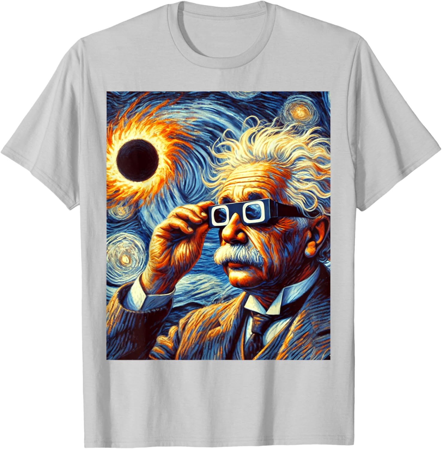Van Gogh Inspired Solar Eclipse 2025 Physics Student T-Shirt - 13