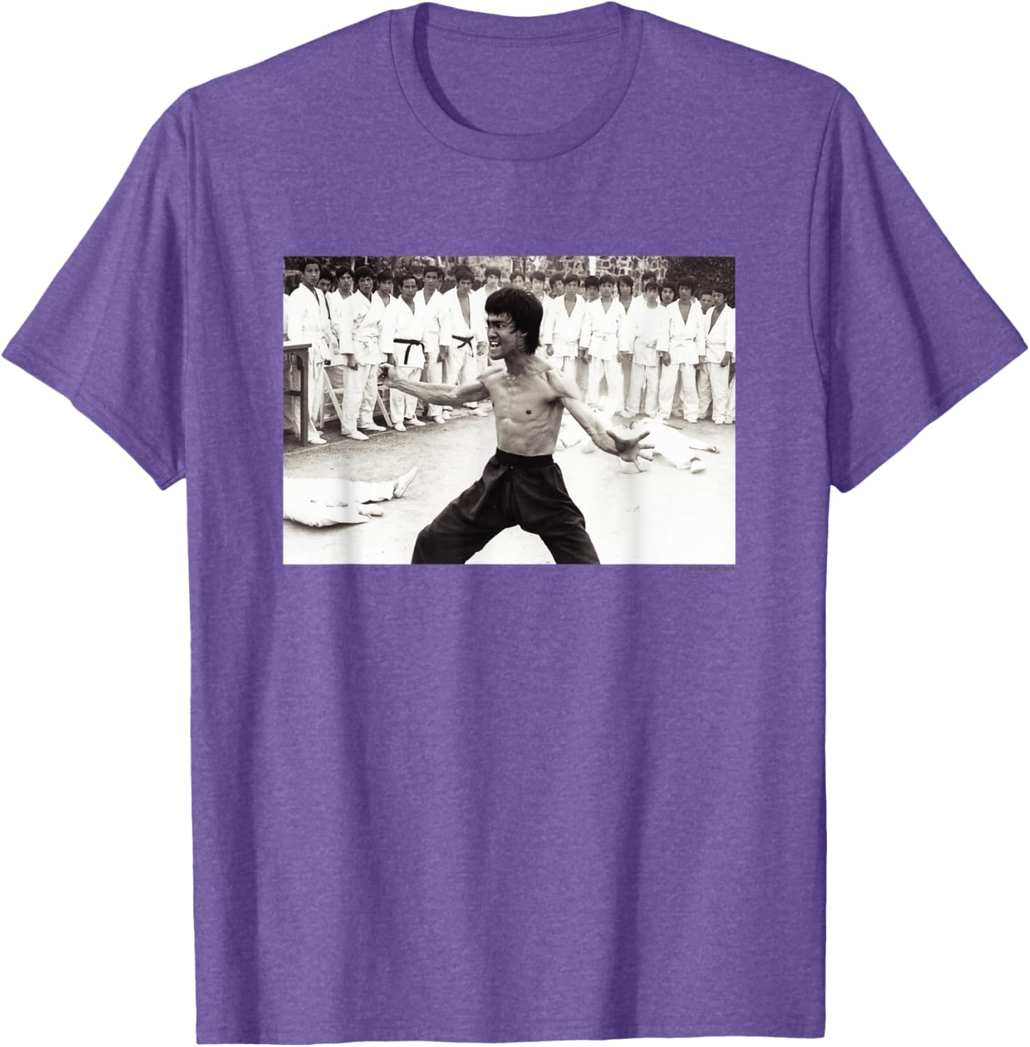 Vintage Bruce Lee Beats Everyone T-Shirt in Black and White Design - 2