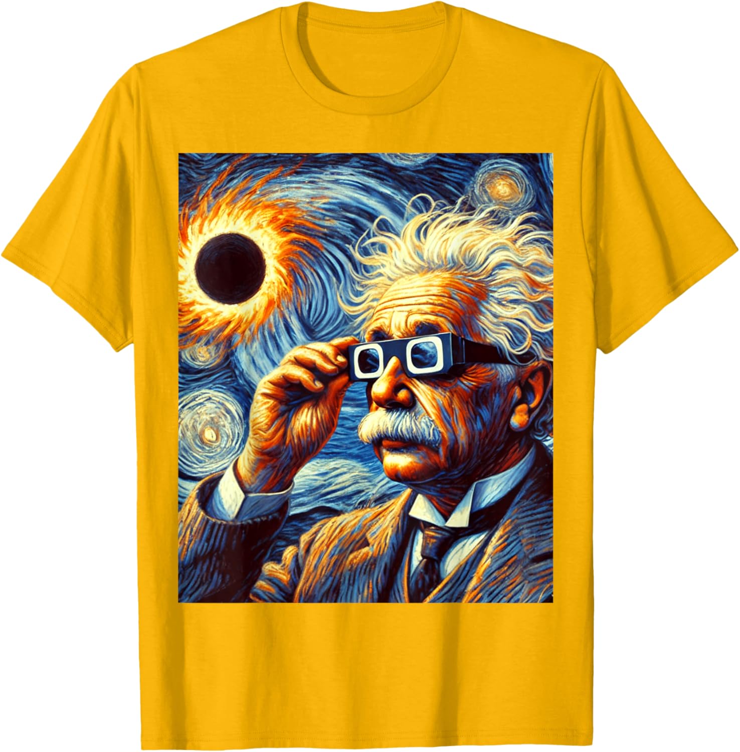 Van Gogh Inspired Solar Eclipse 2025 Physics Student T-Shirt - 20