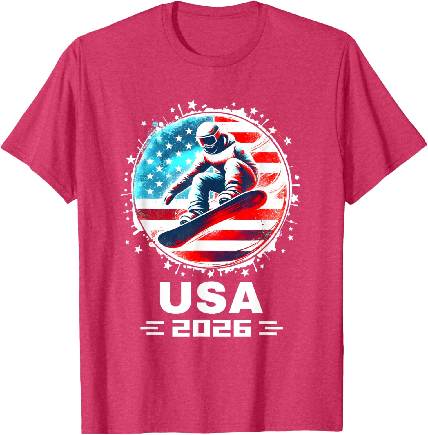 USA Team 2026 Snowboarding T-Shirt for Fans of American Style - 25