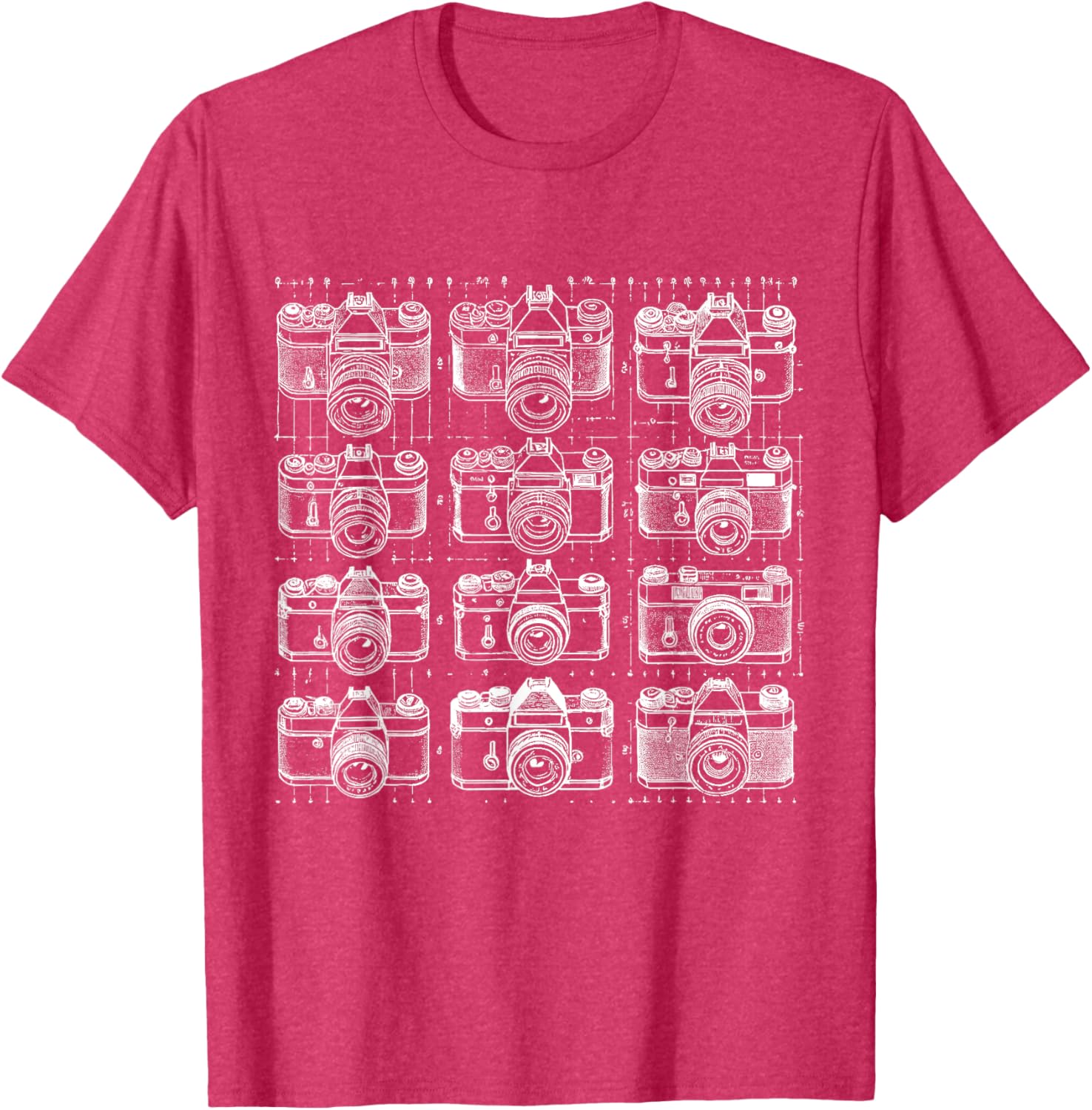 Vintage Camera Grid T-Shirt for Photography Lovers and Retro Style Fans - 5