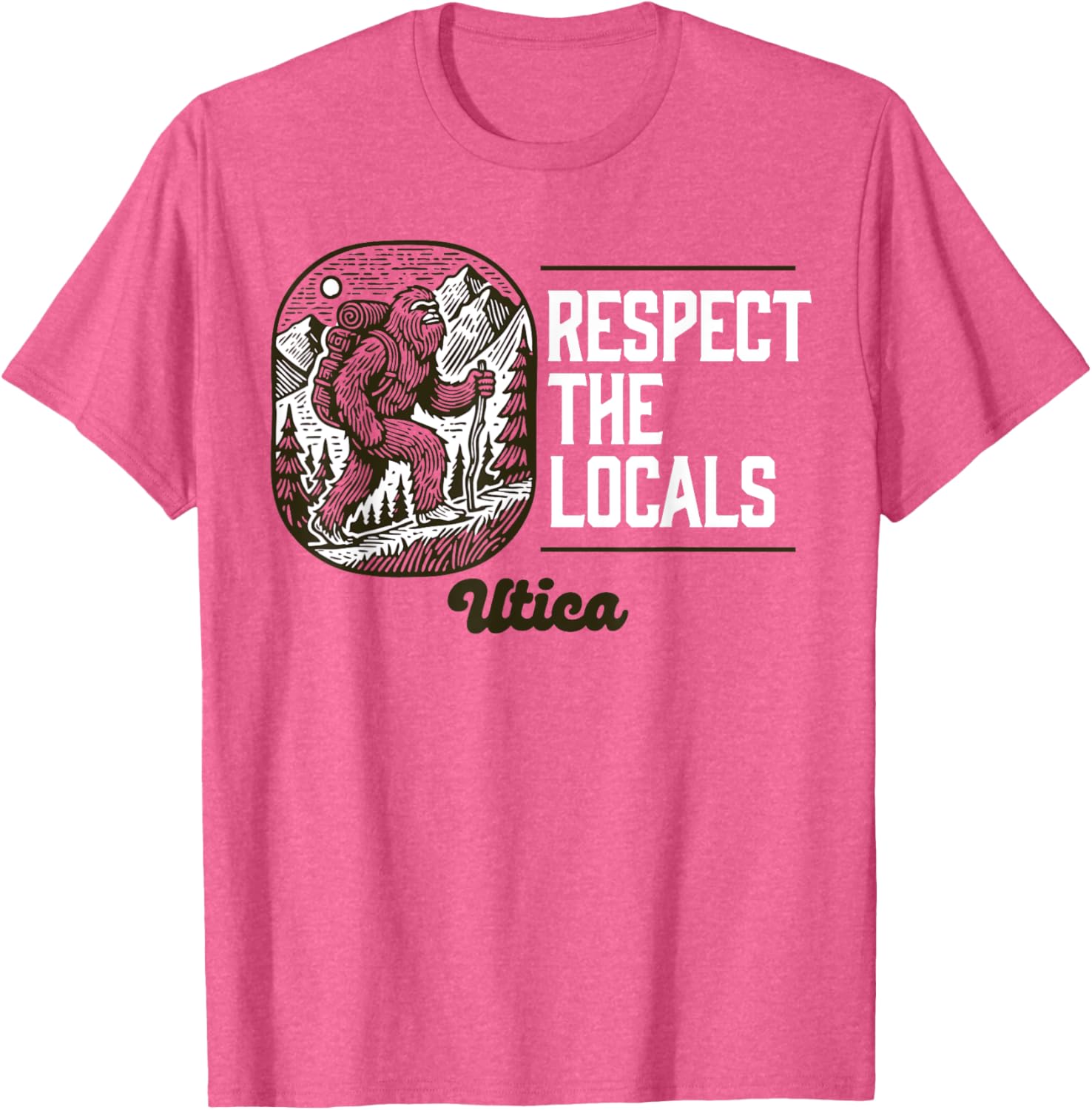 Utica Respect the Locals Bigfoot Sasquatch Hiking T-Shirt for Adventurers - 5
