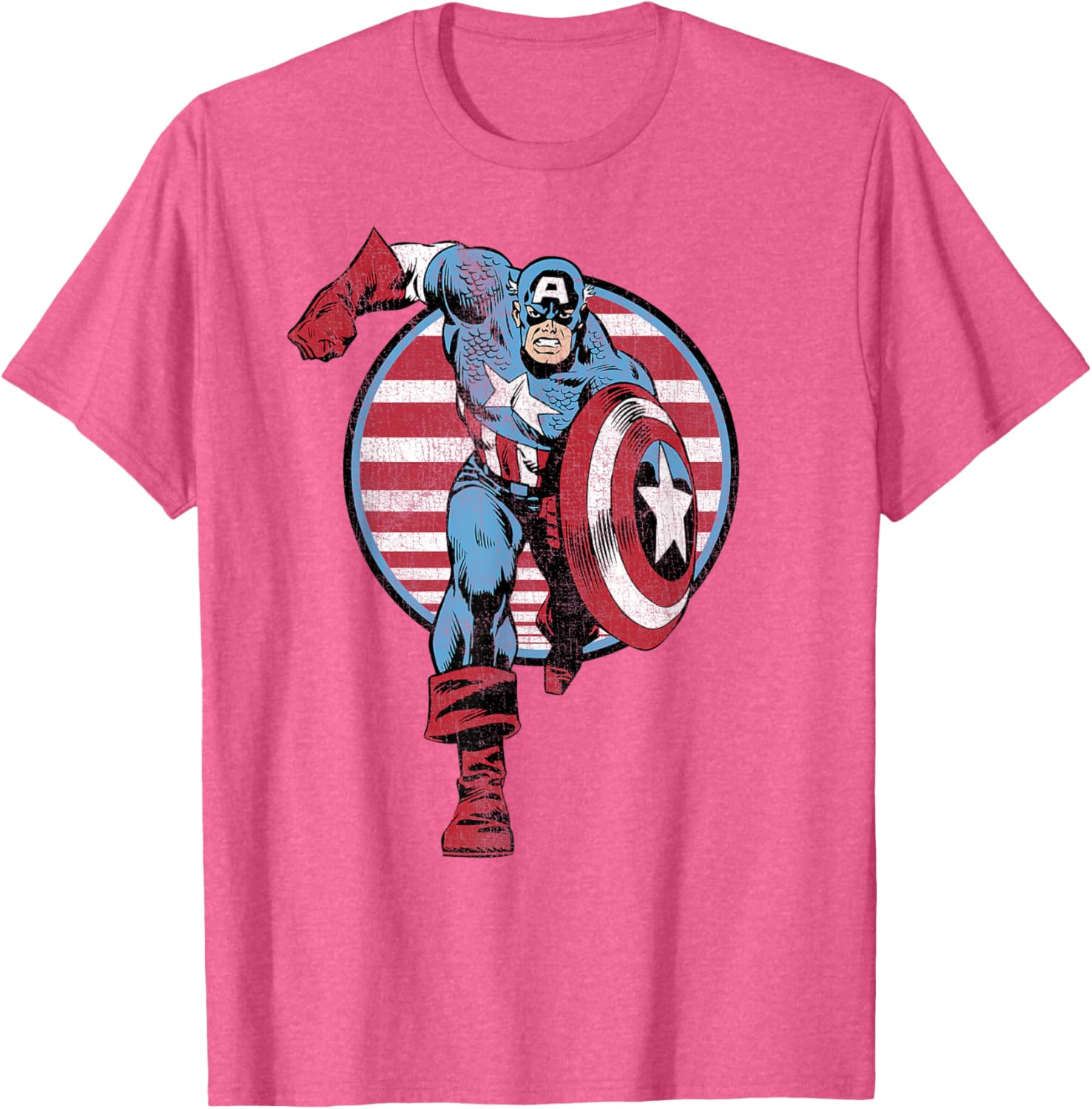 Vintage Captain America Retro Comic Circle T-Shirt for Fans - 4