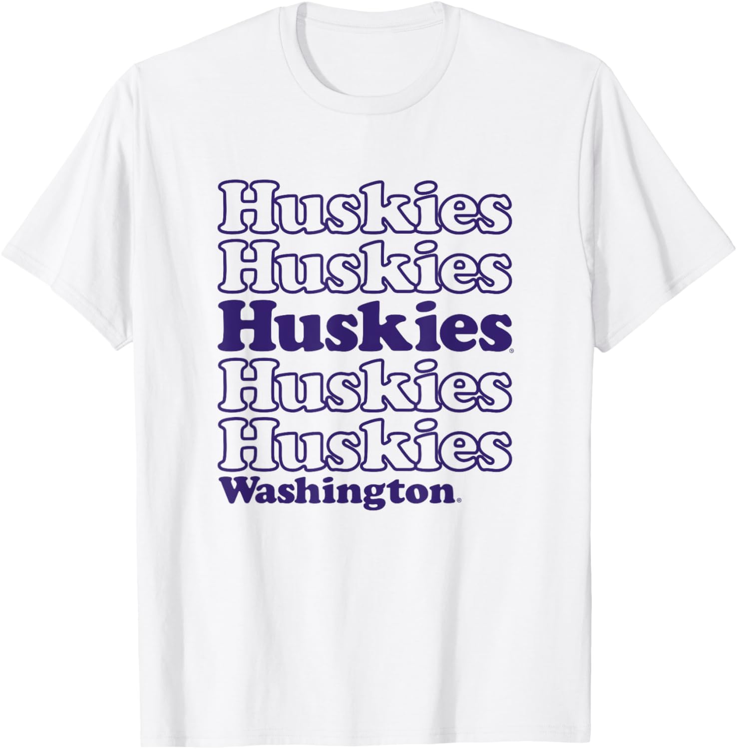 University of Washington Huskies Stacked Spirit T-Shirt for Fans - 1