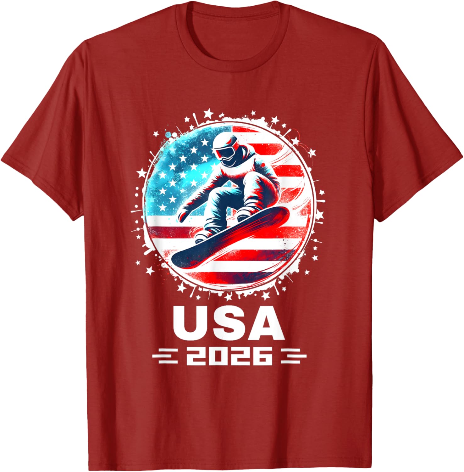 USA Team 2026 Snowboarding T-Shirt for Fans of American Style - 14