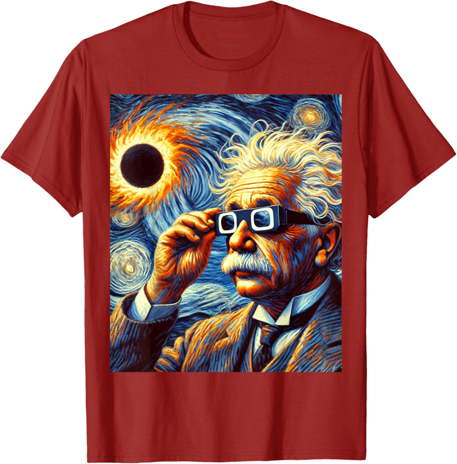 Van Gogh Inspired Solar Eclipse 2025 Physics Student T-Shirt - 2