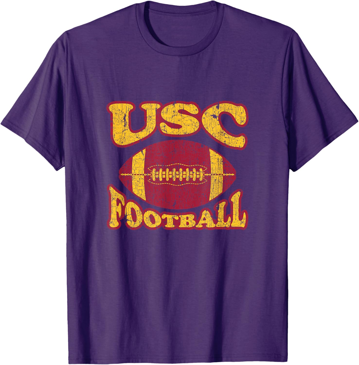 USC Trojans Distressed Retro Style Football T-Shirt for Fans - 17