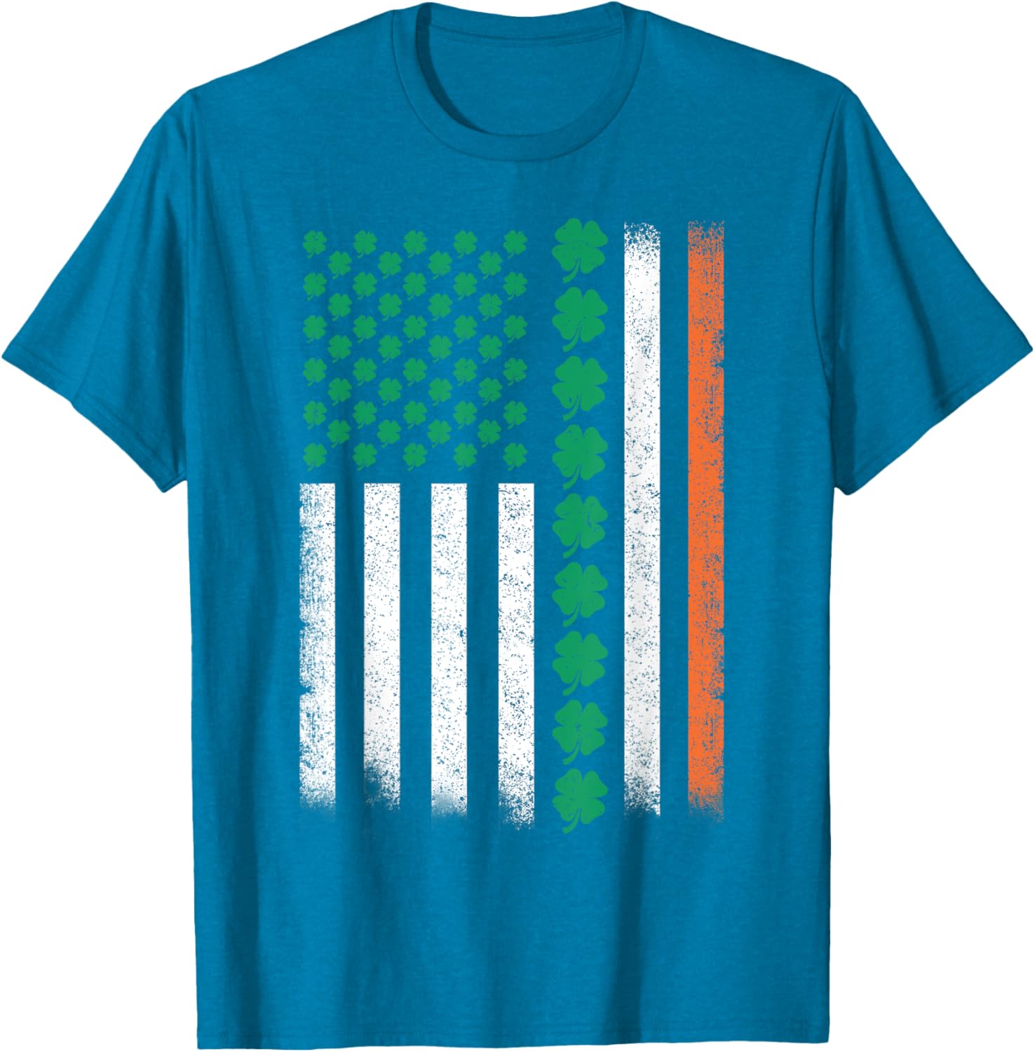 Vintage American Flag St Patricks Day Lucky Shamrock T-Shirt for All - 15