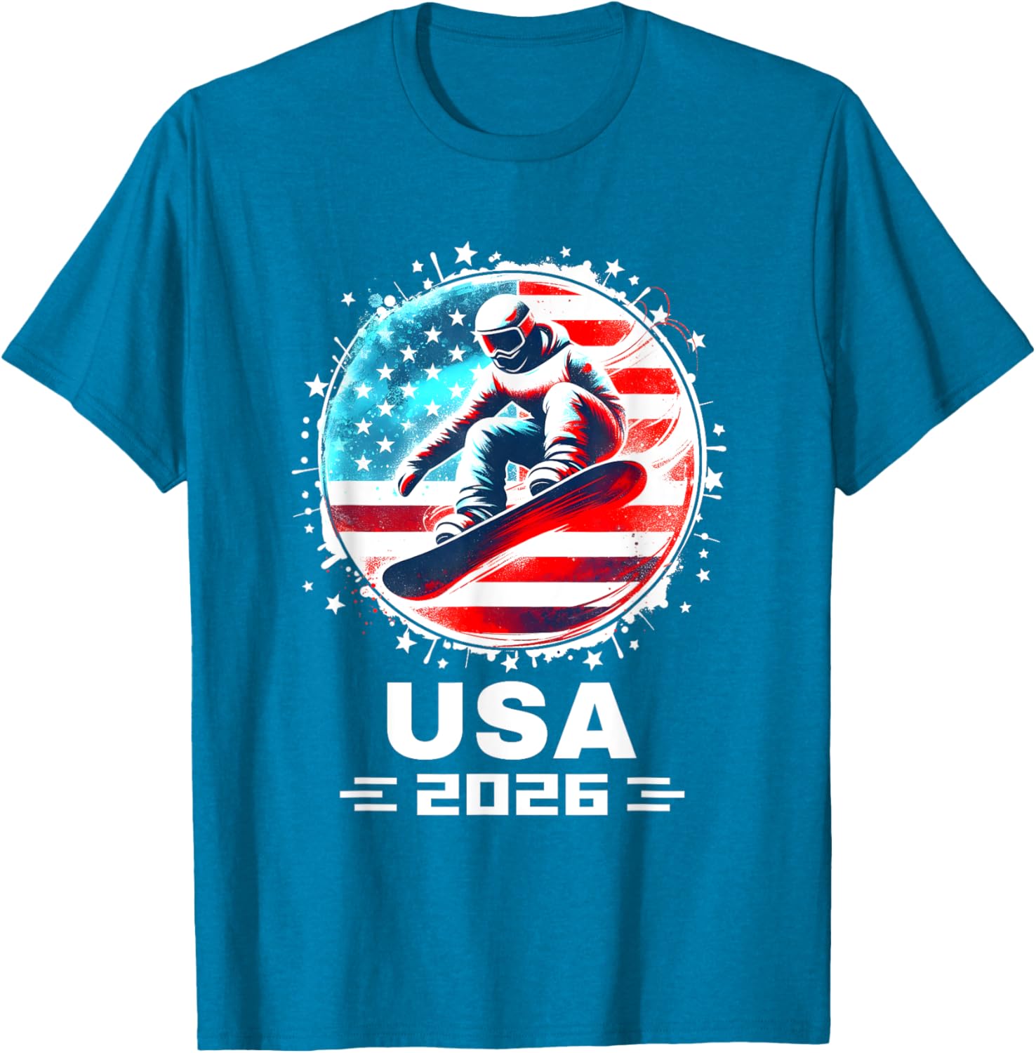USA Team 2026 Snowboarding T-Shirt for Fans of American Style - 8