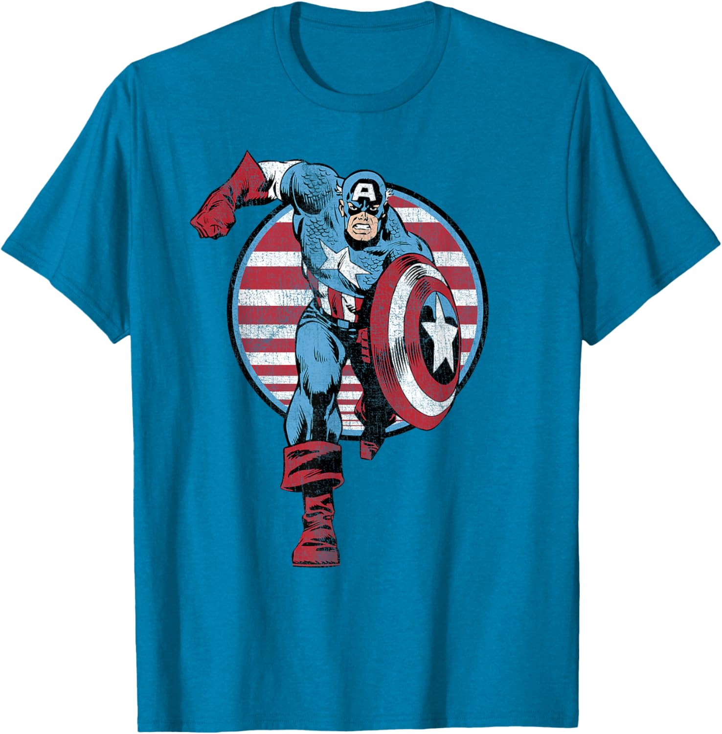 Vintage Captain America Retro Comic Circle T-Shirt for Fans - 9