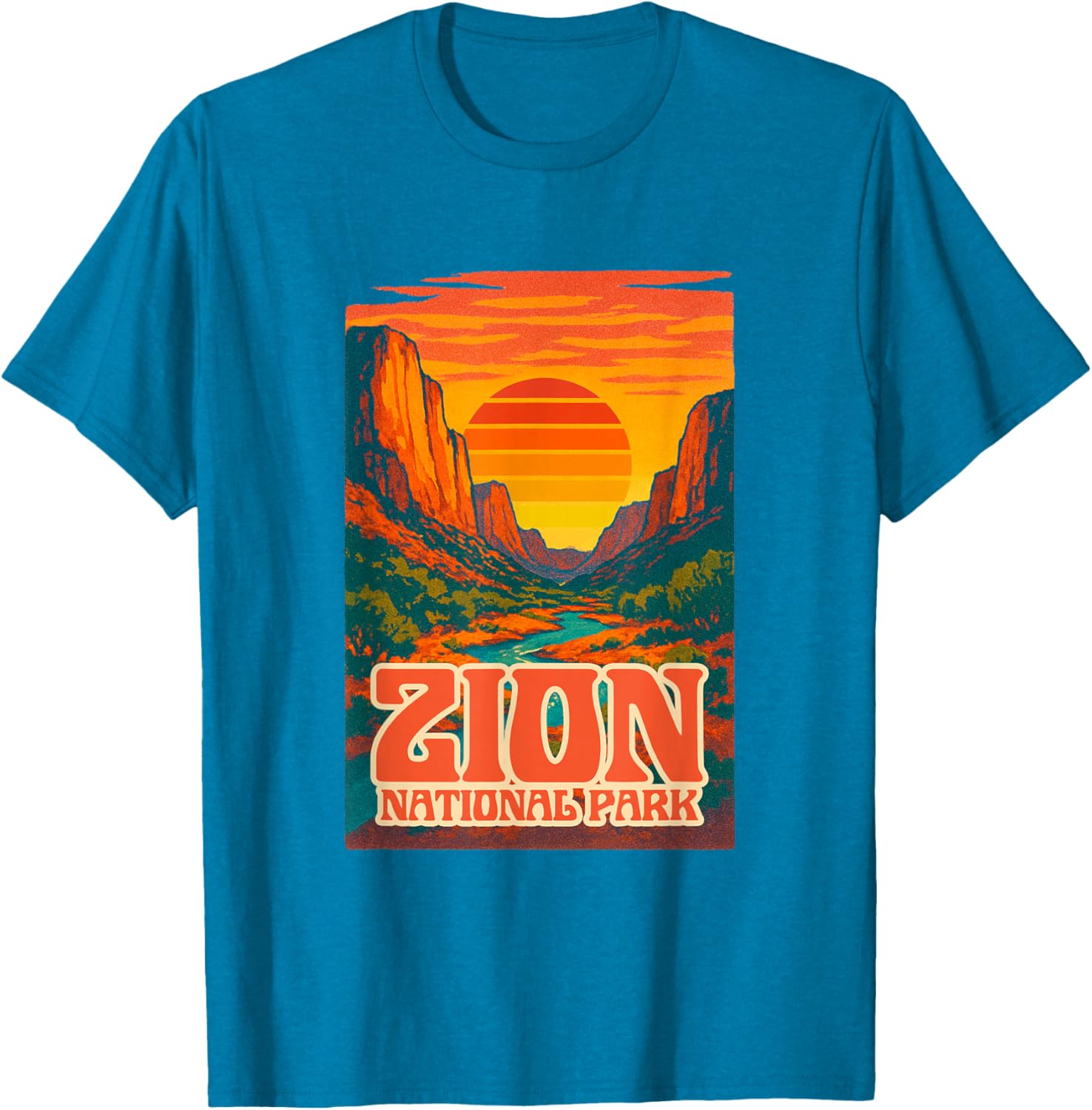 Utah Zion National Park Retro Sunset T-Shirt for Outdoor Lovers - 6