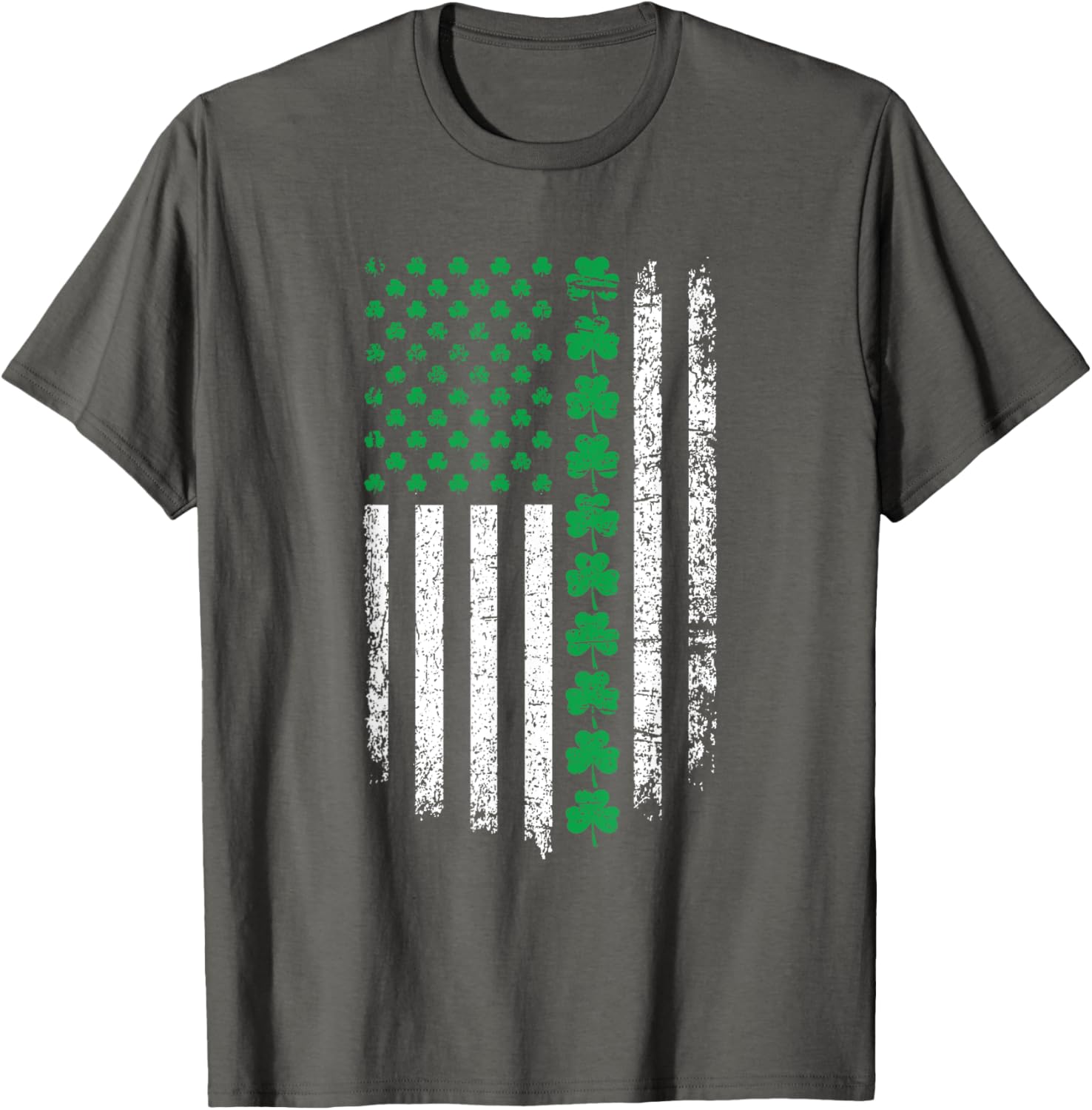 US American Flag Shamrock T-Shirt for St Patrick's Day Fun - 1