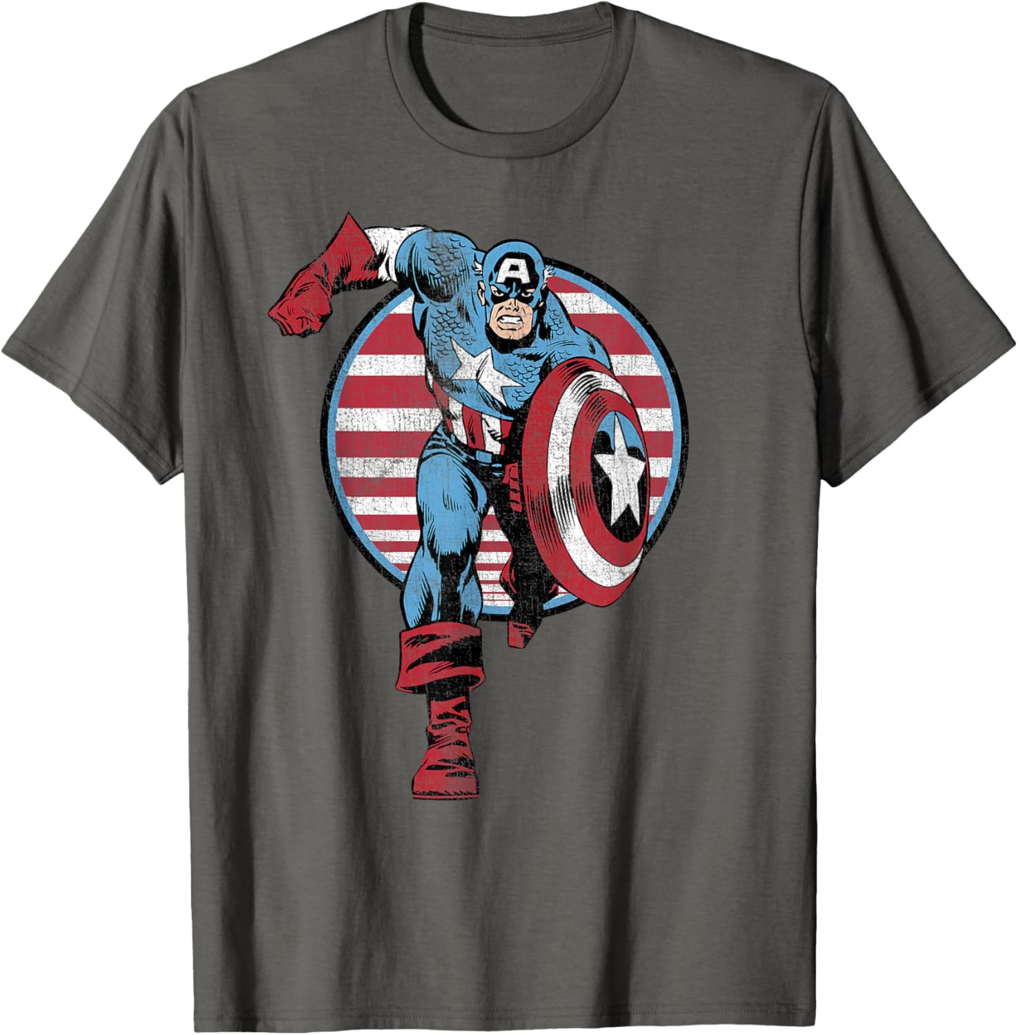 Vintage Captain America Retro Comic Circle T-Shirt for Fans - 6