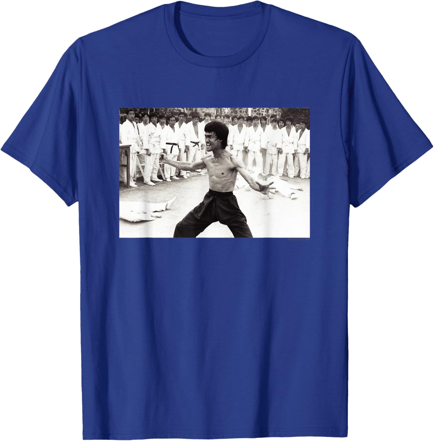 Vintage Bruce Lee Beats Everyone T-Shirt in Black and White Design - 17