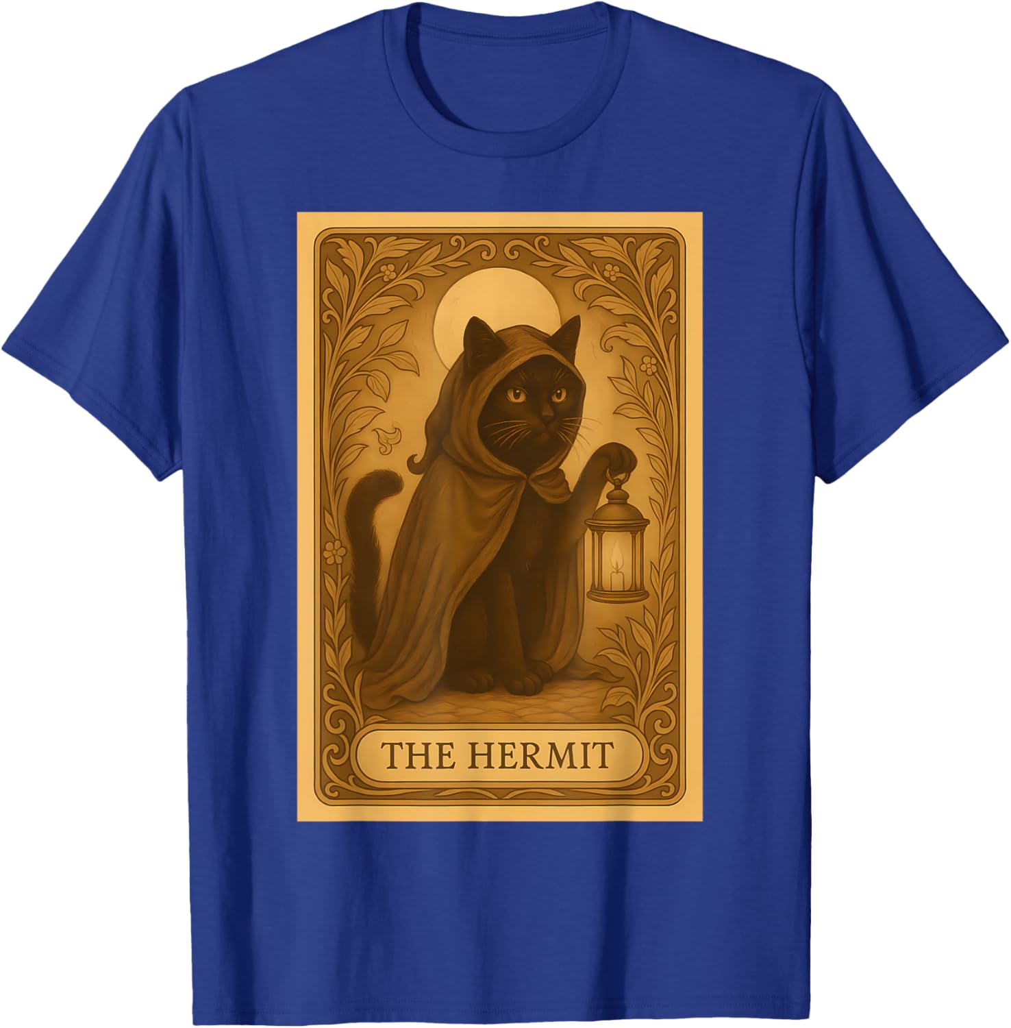 Vintage Black Cat Tarot Card Moon T-Shirt for Stylish Cat Lovers - 7