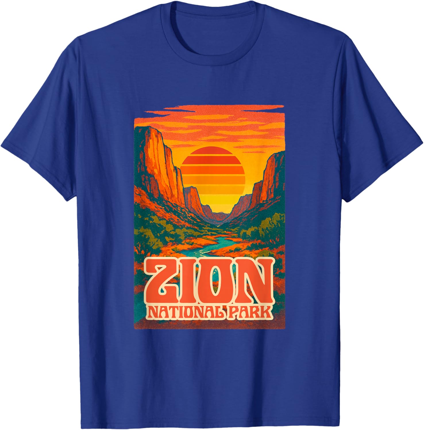 Utah Zion National Park Retro Sunset T-Shirt for Outdoor Lovers - 3
