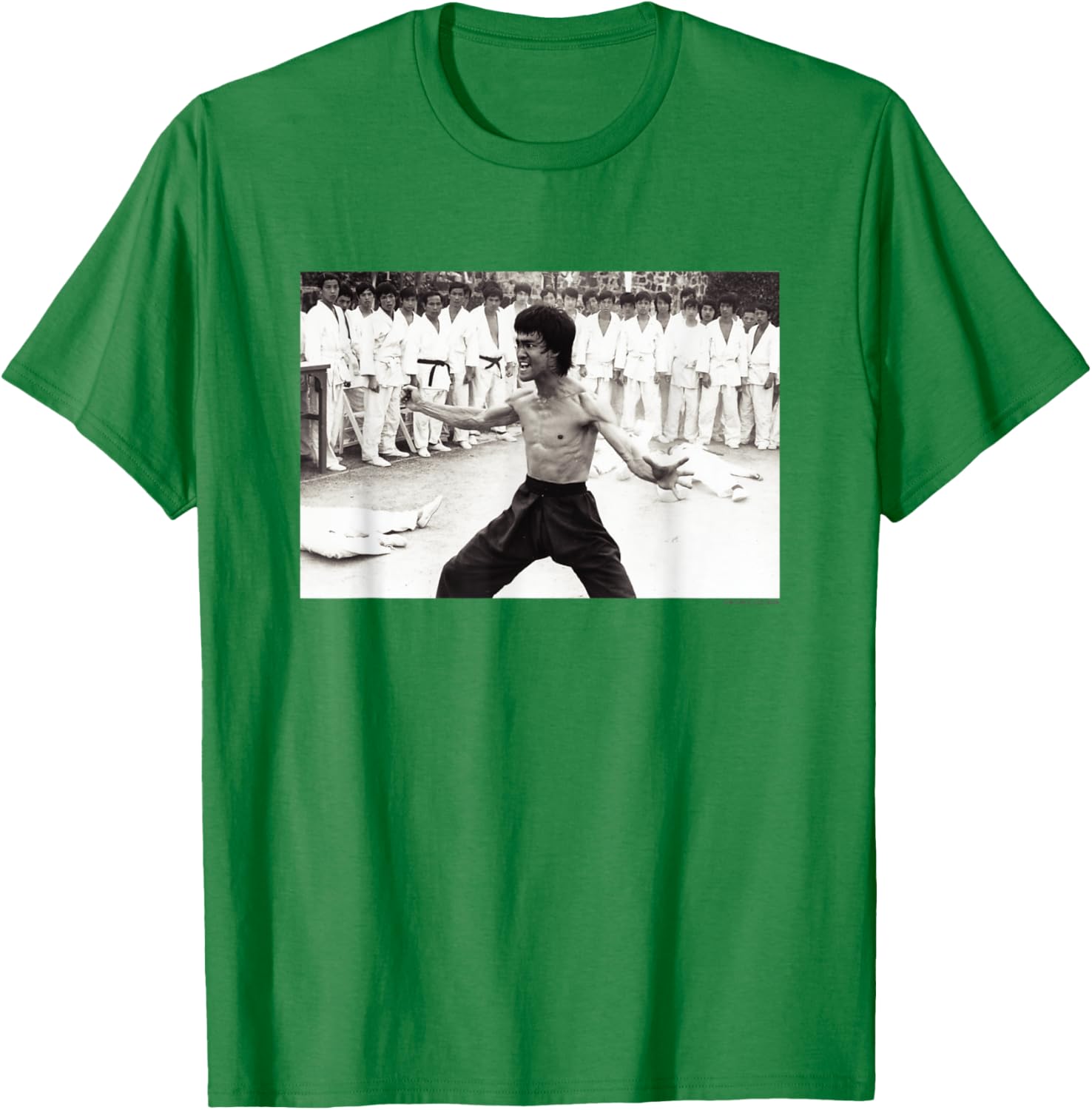 Vintage Bruce Lee Beats Everyone T-Shirt in Black and White Design - 11