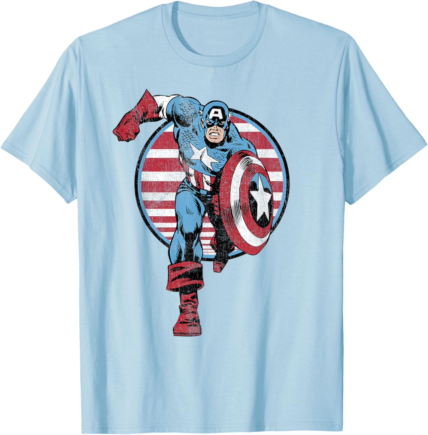 Vintage Captain America Retro Comic Circle T-Shirt for Fans - 12