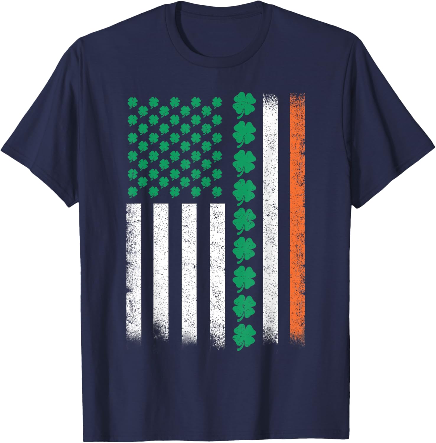Vintage American Flag St Patricks Day Lucky Shamrock T-Shirt for All - 18
