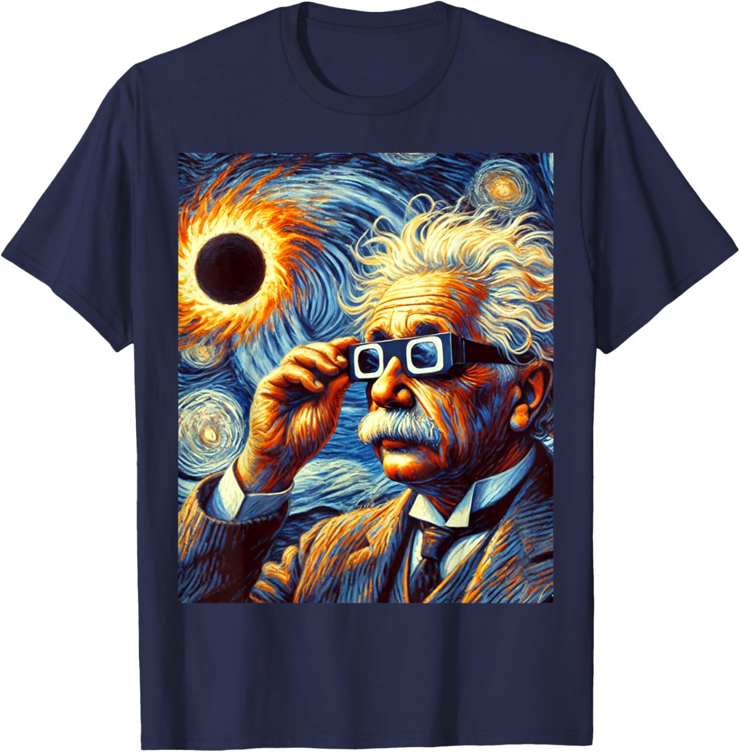 Van Gogh Inspired Solar Eclipse 2025 Physics Student T-Shirt - 19