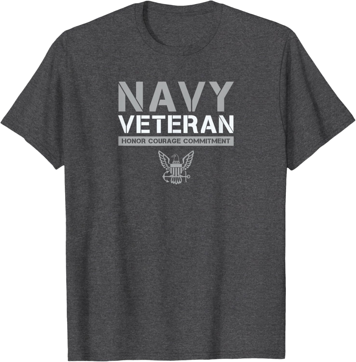 US Navy Veteran Honor Courage Commitment T-Shirt - Stylish Military Apparel - 1