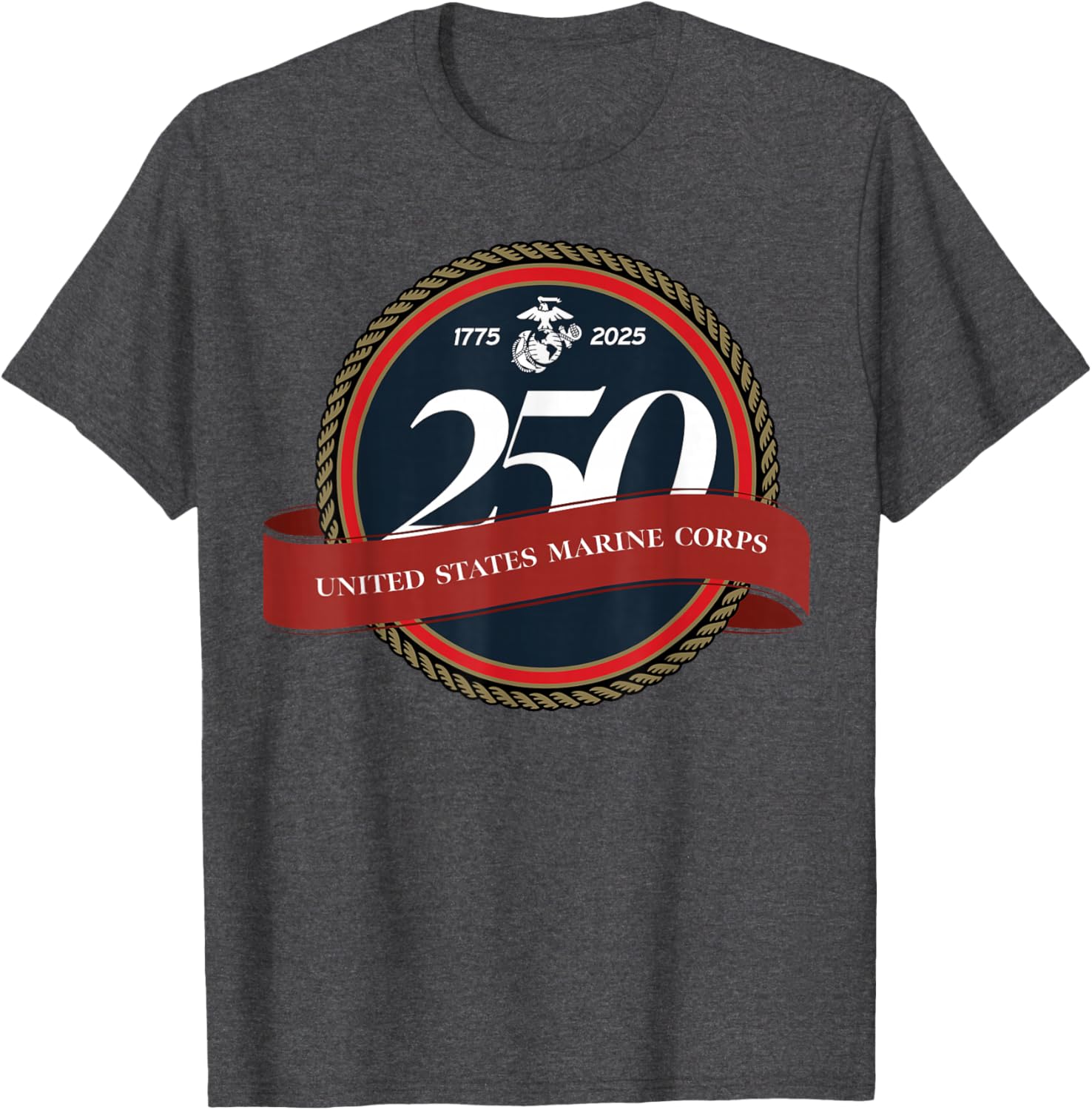 United States Marine Corps 250th Birthday Seal T-Shirt for Proud Fans - 1