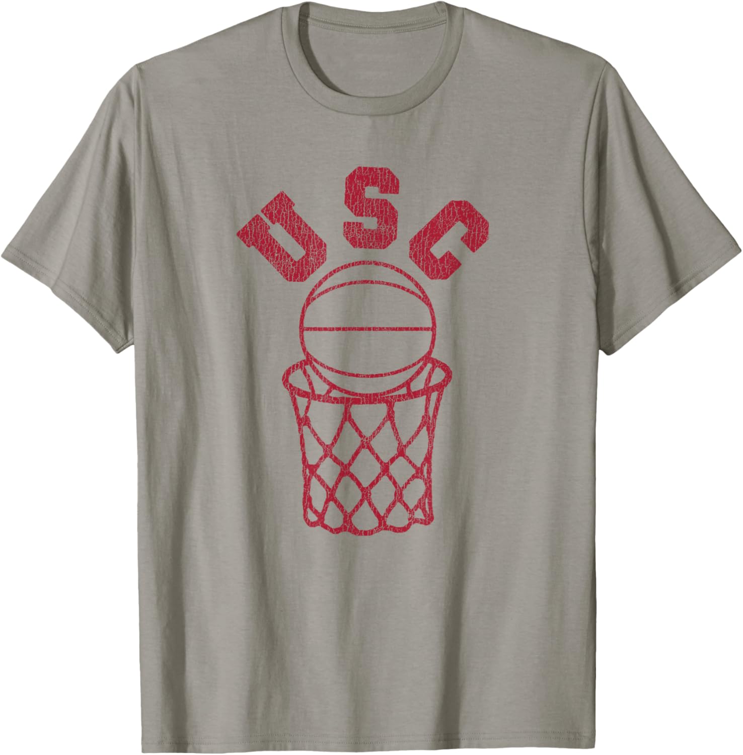 USC Basketball Trojans Distressed Retro 80s Style Hoop T-Shirt for Fans - 3
