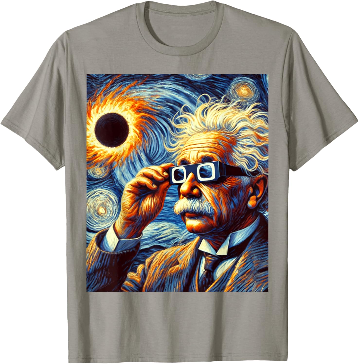 Van Gogh Inspired Solar Eclipse 2025 Physics Student T-Shirt - 7