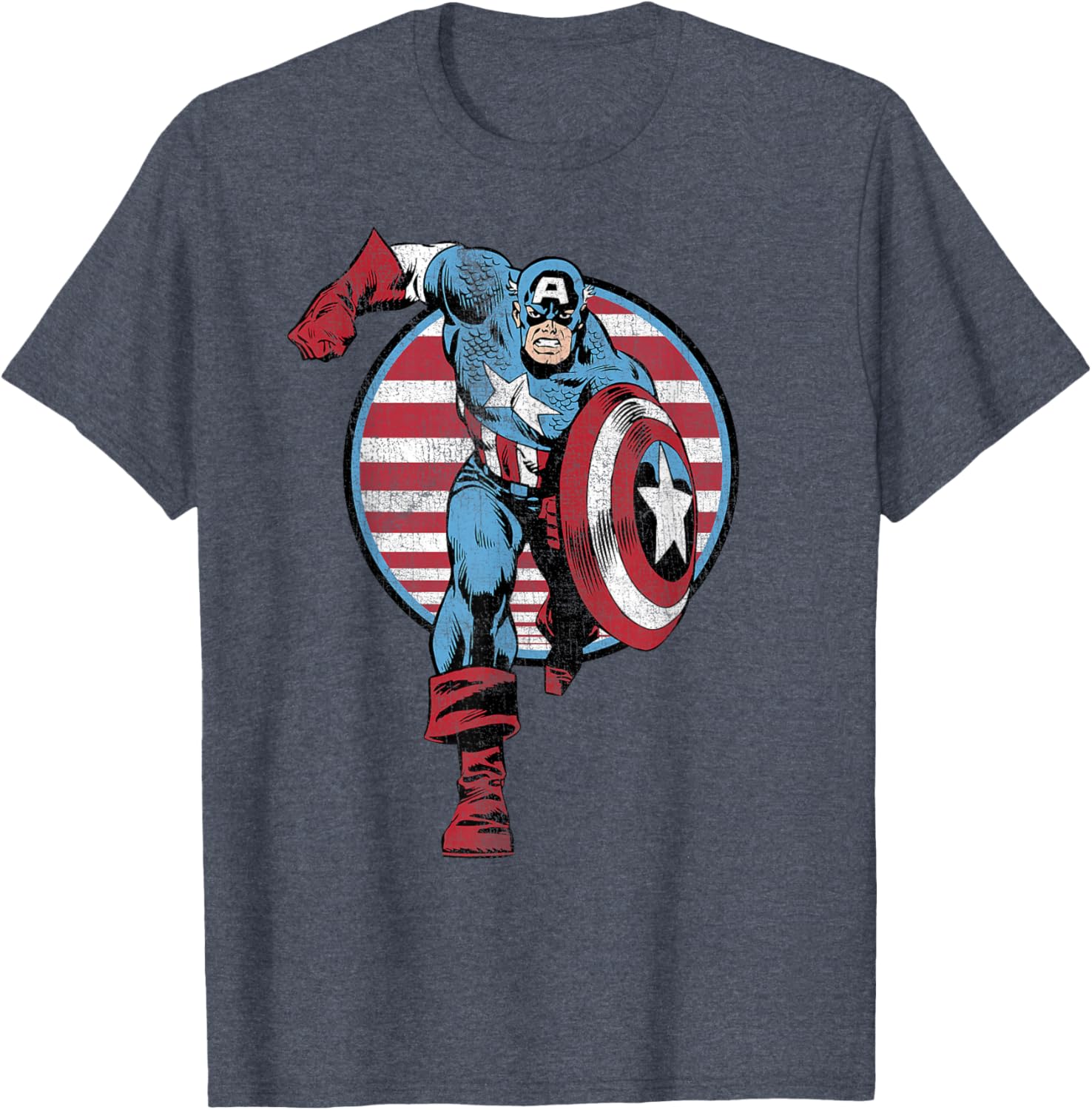 Vintage Captain America Retro Comic Circle T-Shirt for Fans - 14