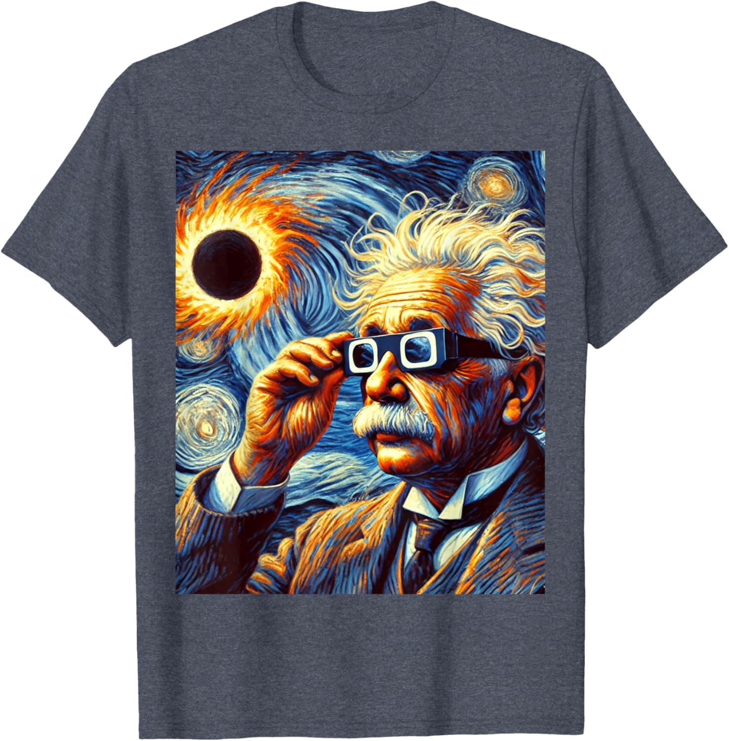 Van Gogh Inspired Solar Eclipse 2025 Physics Student T-Shirt - 22