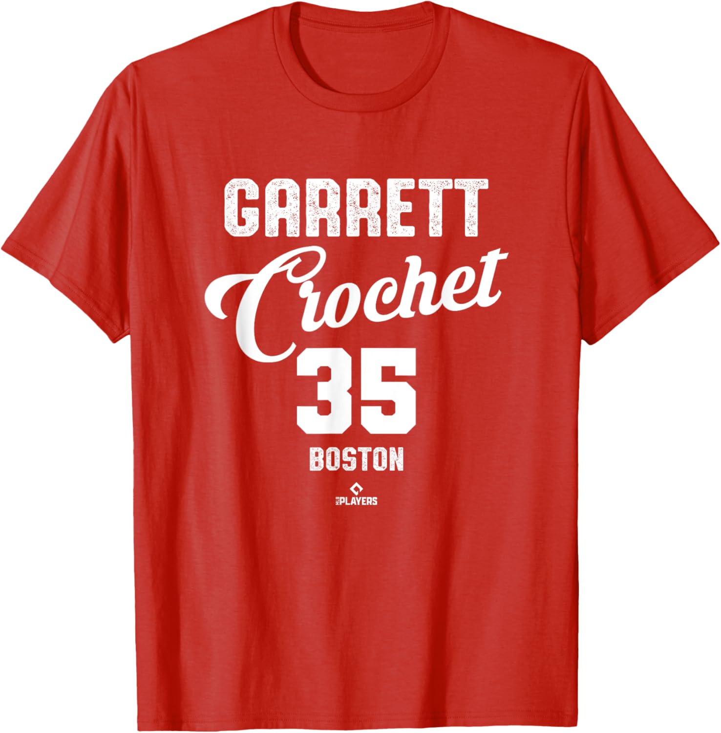 Vintage Boston Baseball T-Shirt Garrett Crochet 35 MLBPA Apparel - 3