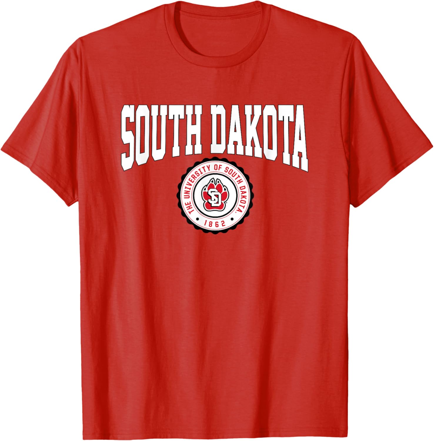 University of South Dakota Coyotes T-Shirt with Collegiate Seal Design - 1