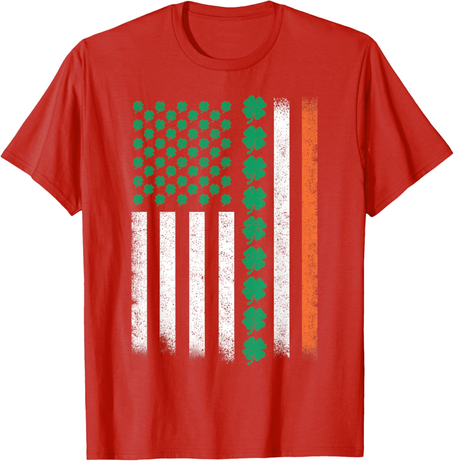 Vintage American Flag St Patricks Day Lucky Shamrock T-Shirt for All - 14