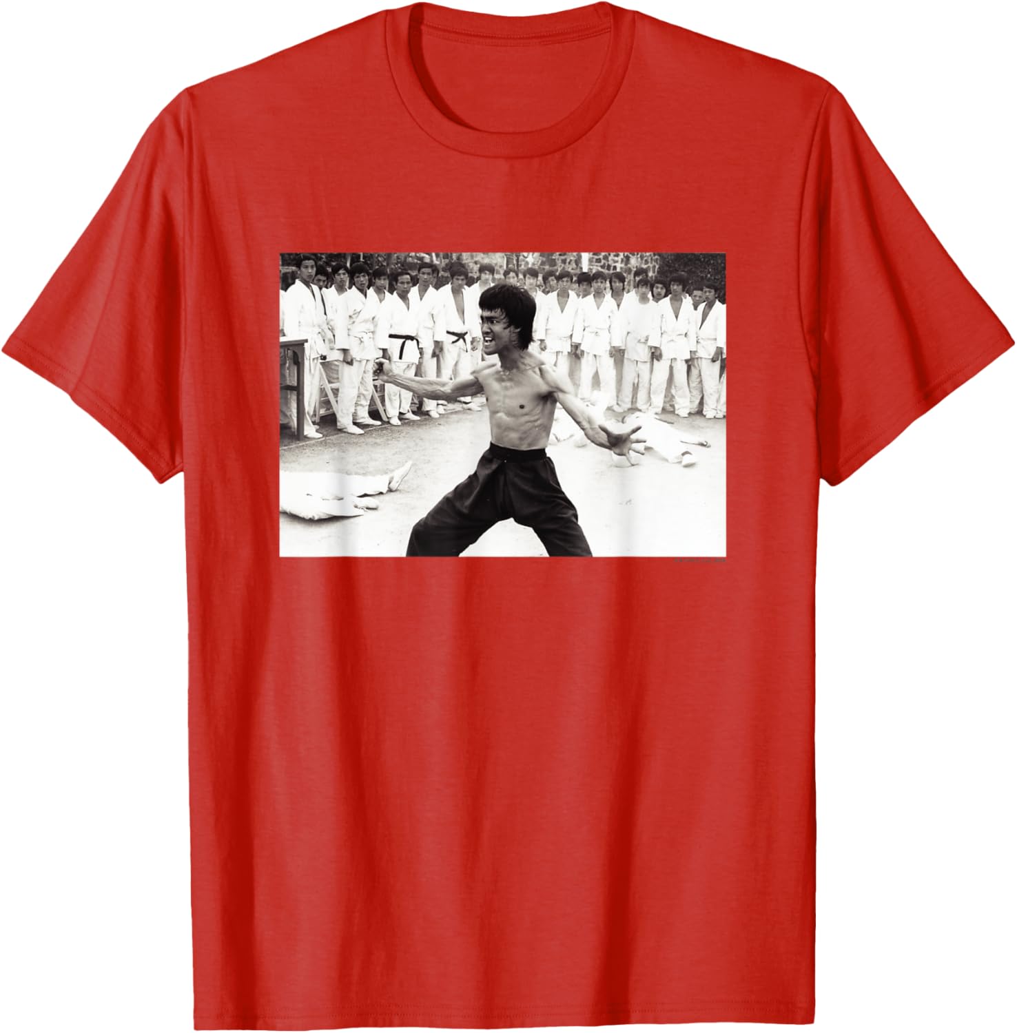 Vintage Bruce Lee Beats Everyone T-Shirt in Black and White Design - 12