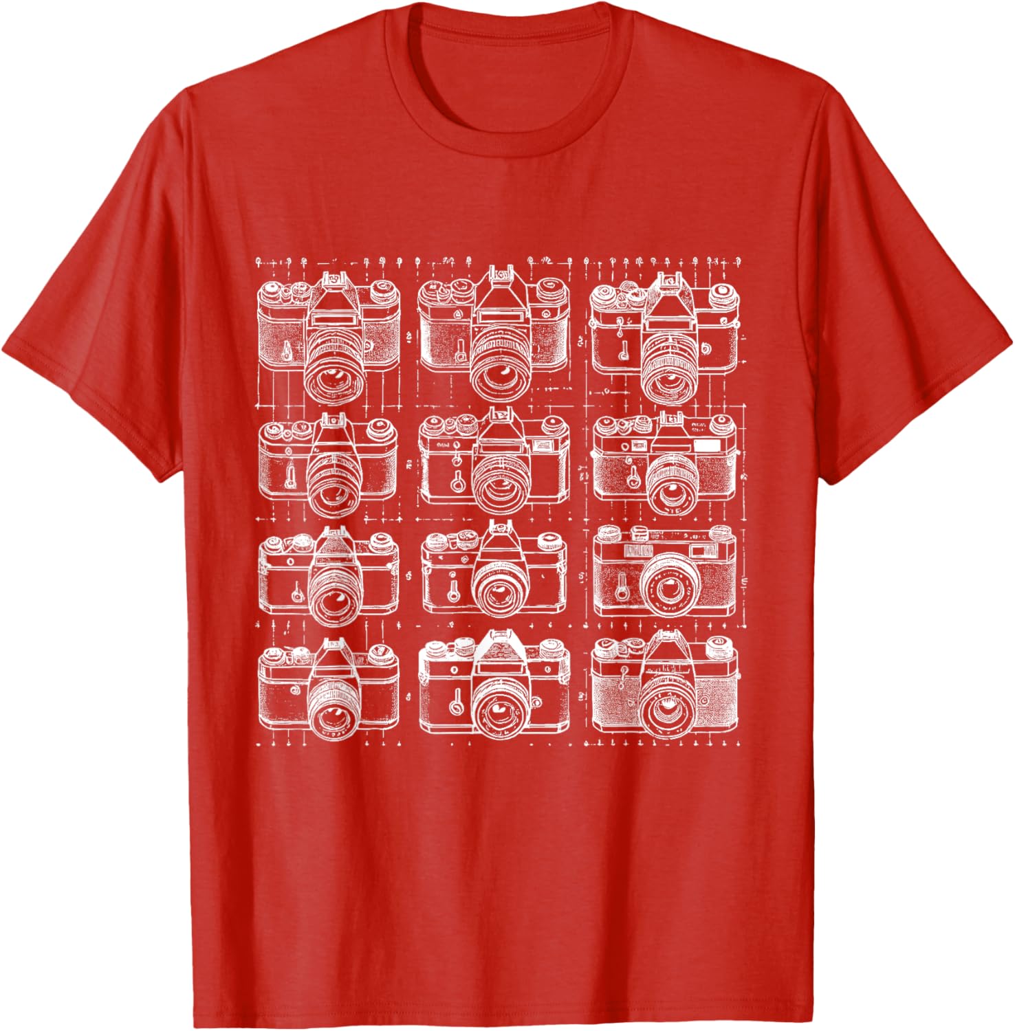 Vintage Camera Grid T-Shirt for Photography Lovers and Retro Style Fans - 3