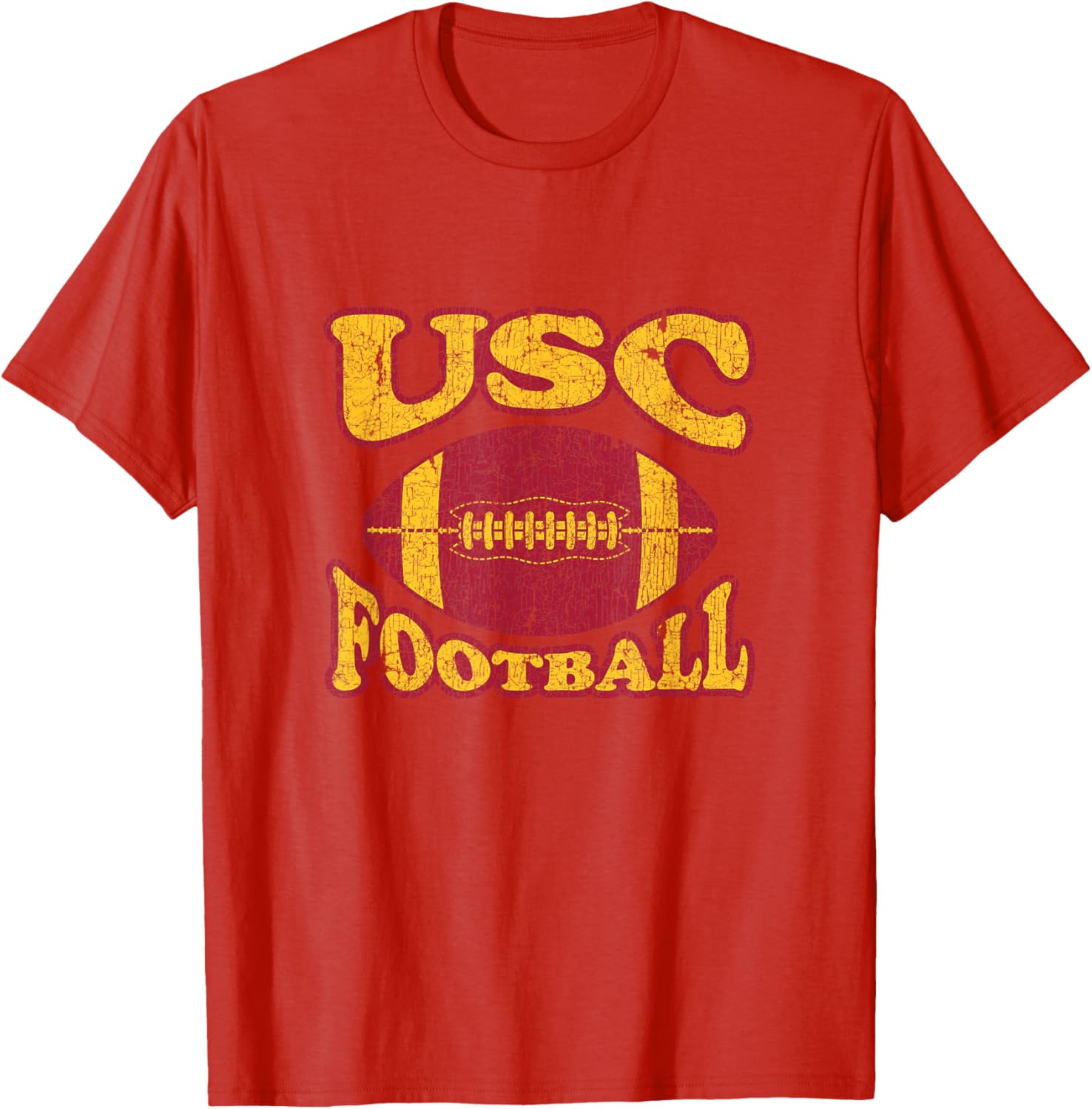 USC Trojans Distressed Retro Style Football T-Shirt for Fans - 5
