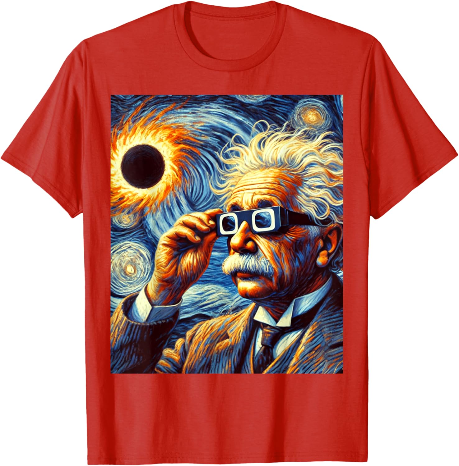 Van Gogh Inspired Solar Eclipse 2025 Physics Student T-Shirt - 11