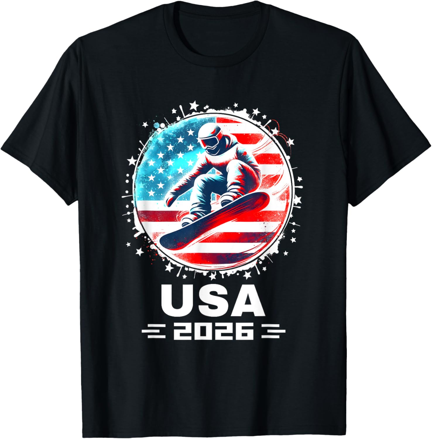 USA Team 2026 Snowboarding T-Shirt for Fans of American Style - 10