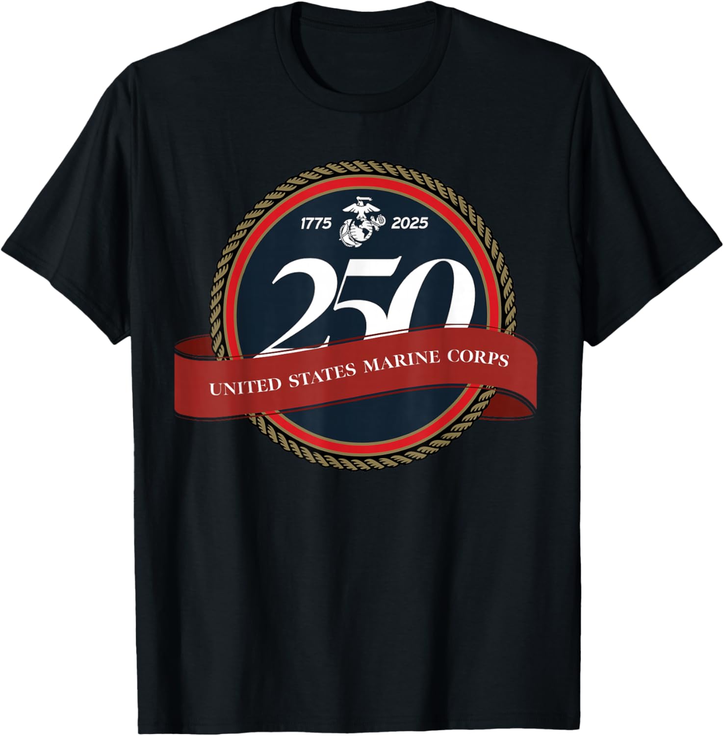 United States Marine Corps 250th Birthday Seal T-Shirt for Proud Fans - 3
