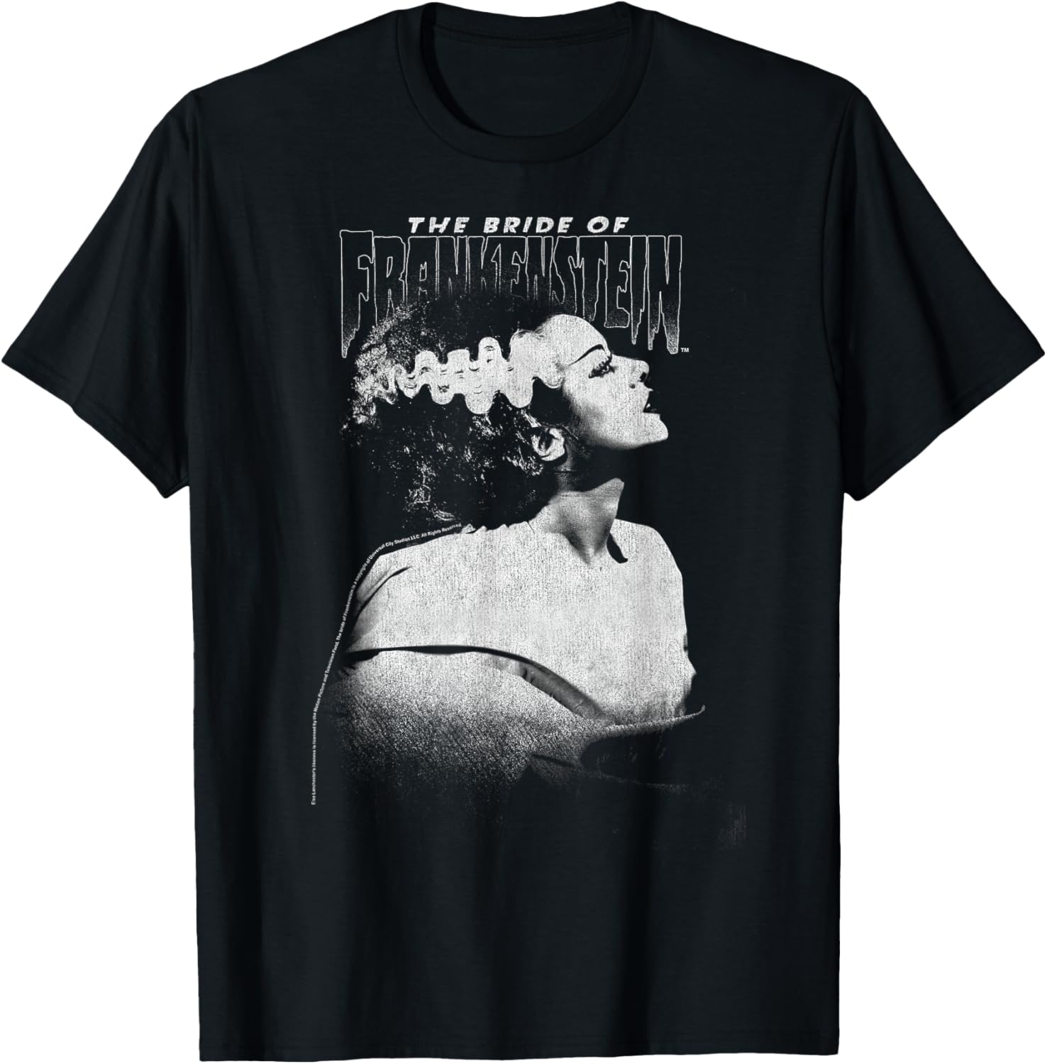 Universal Monsters Bride of Frankenstein Dark Portrait T-Shirt for Fans - 1