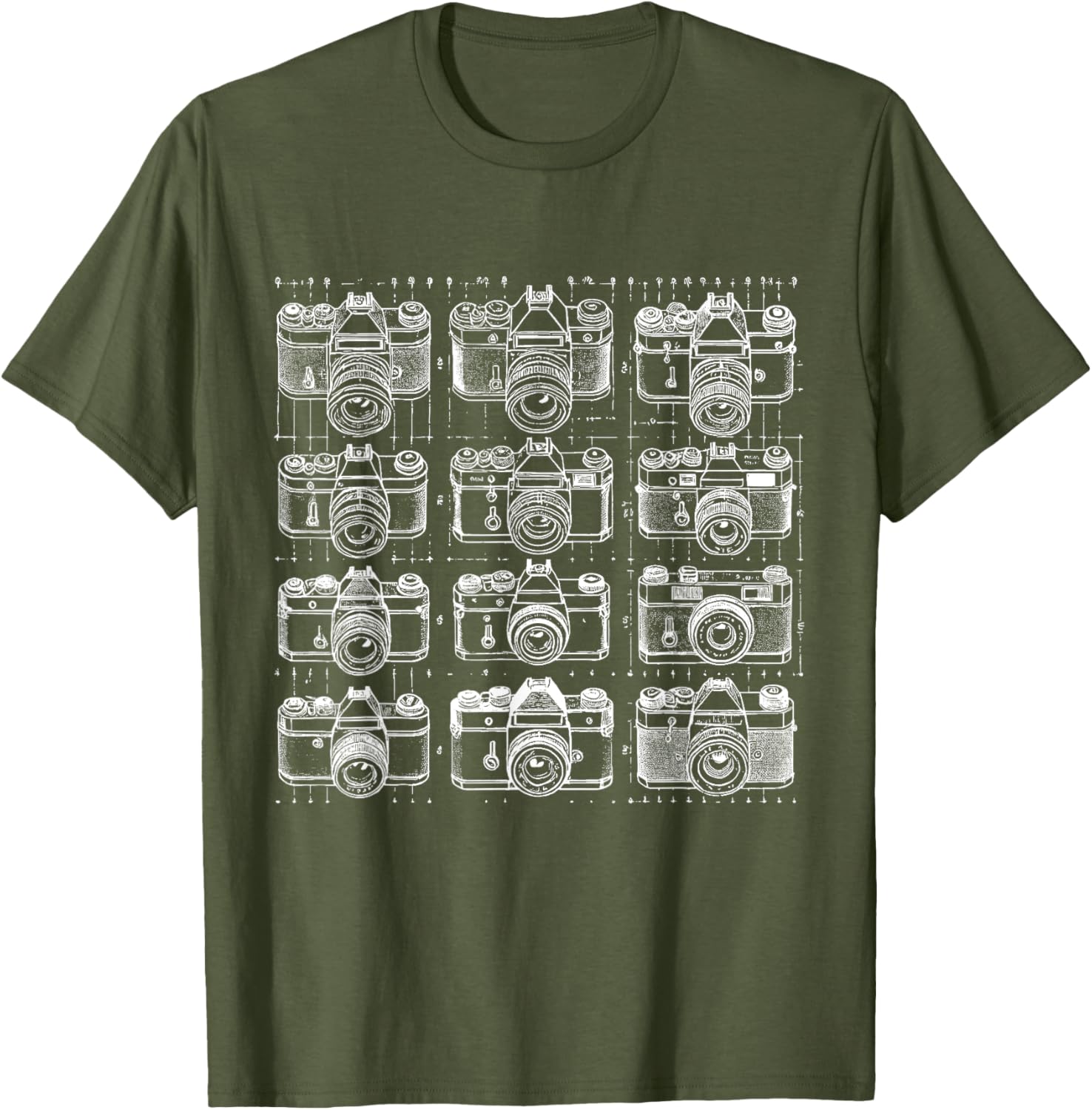Vintage Camera Grid T-Shirt for Photography Lovers and Retro Style Fans - 6