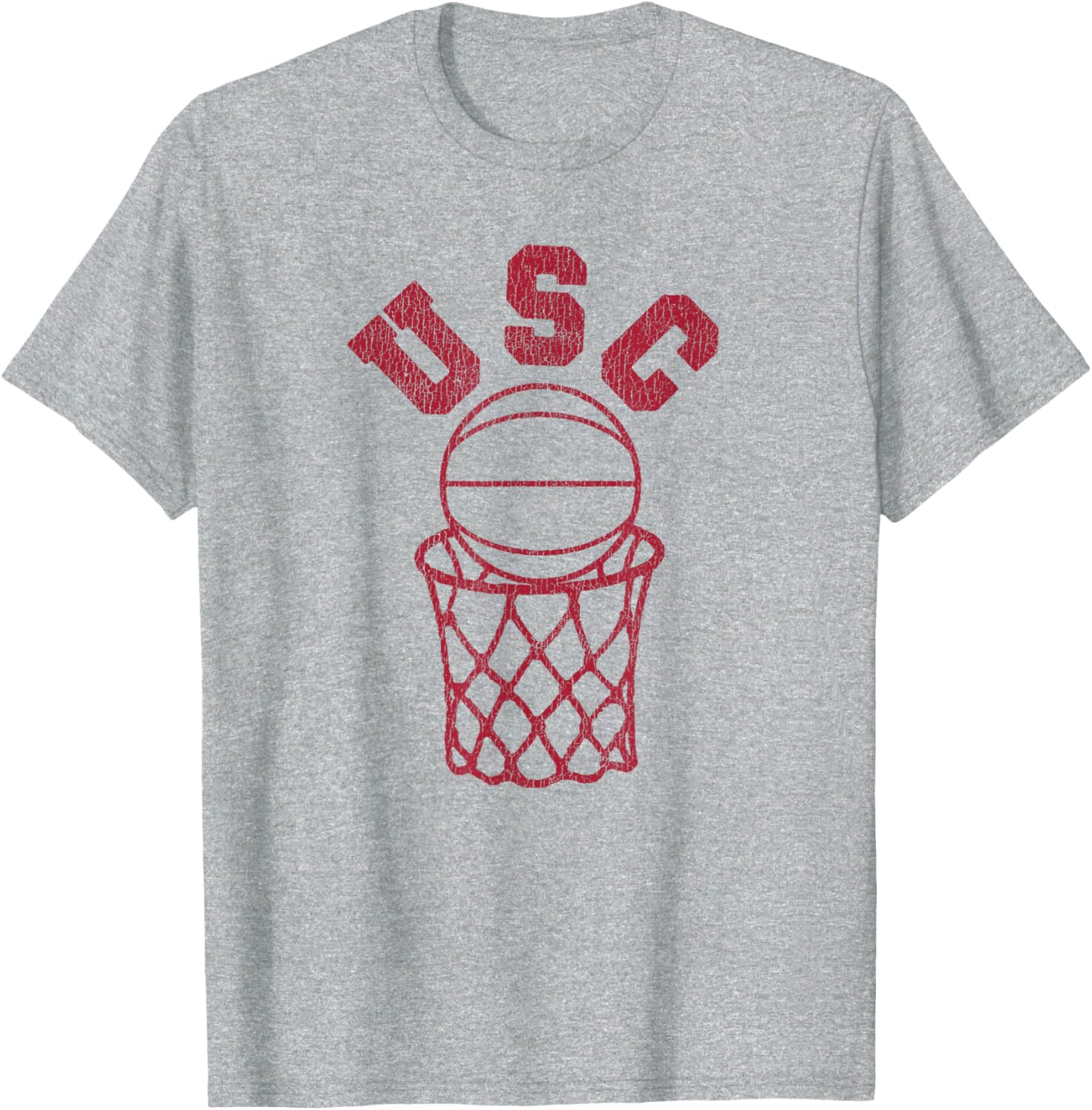 USC Basketball Trojans Distressed Retro 80s Style Hoop T-Shirt for Fans - 6