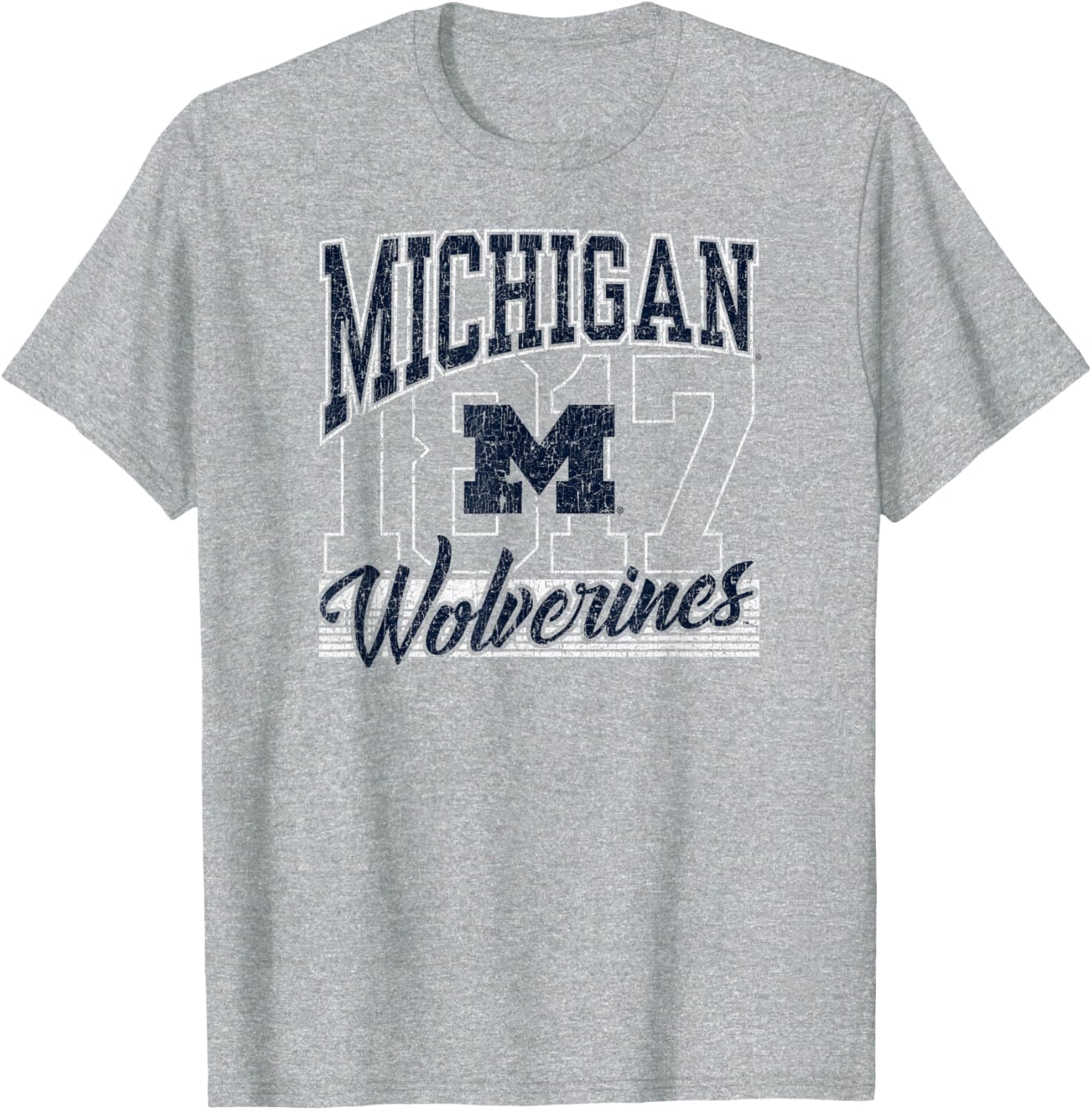 Vintage 90s Michigan Wolverines Gray T-Shirt for Fans and Fashionistas - 1