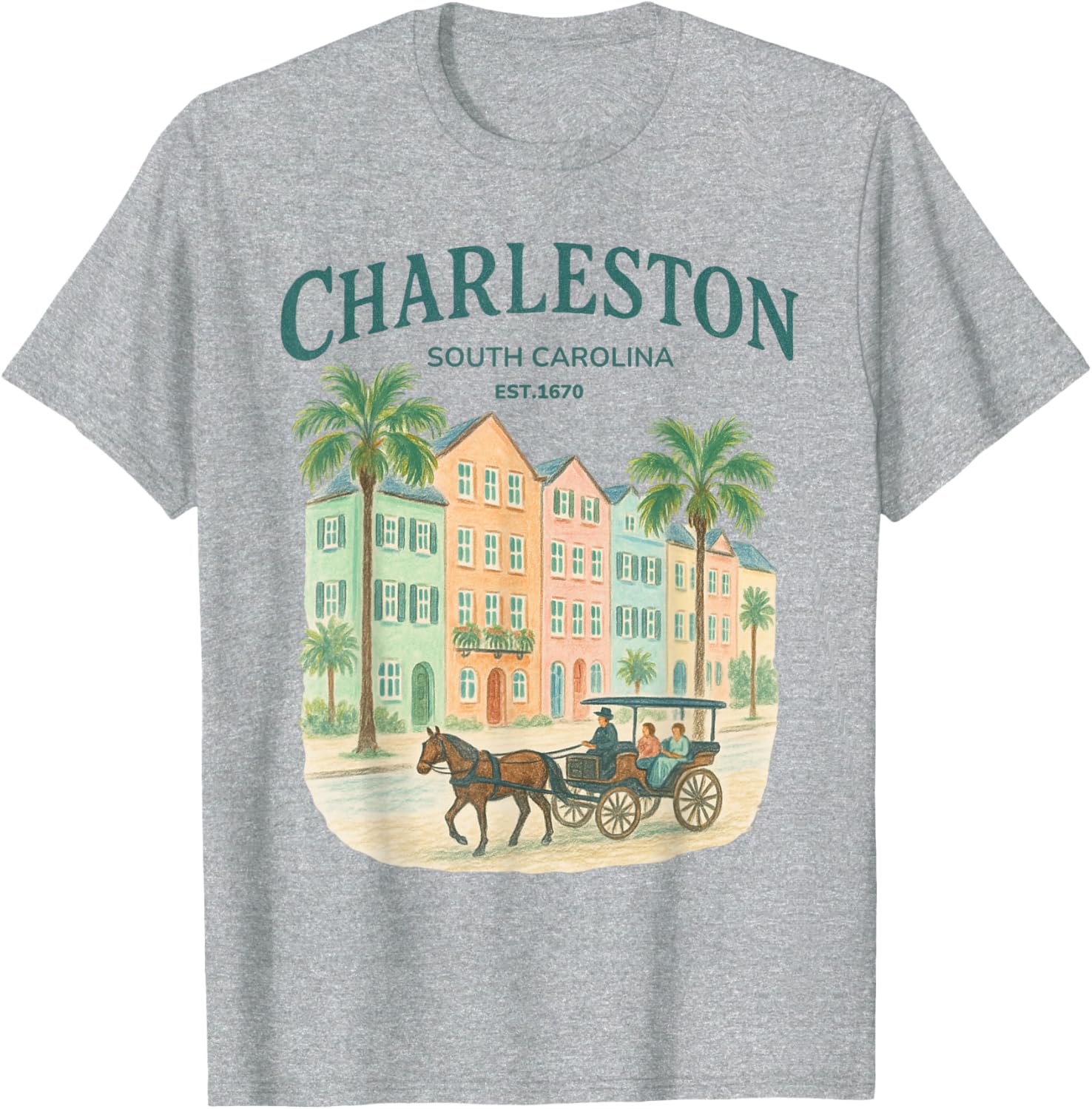 Vintage Charleston South Carolina Cityscape T-Shirt for Stylish Locals - 7