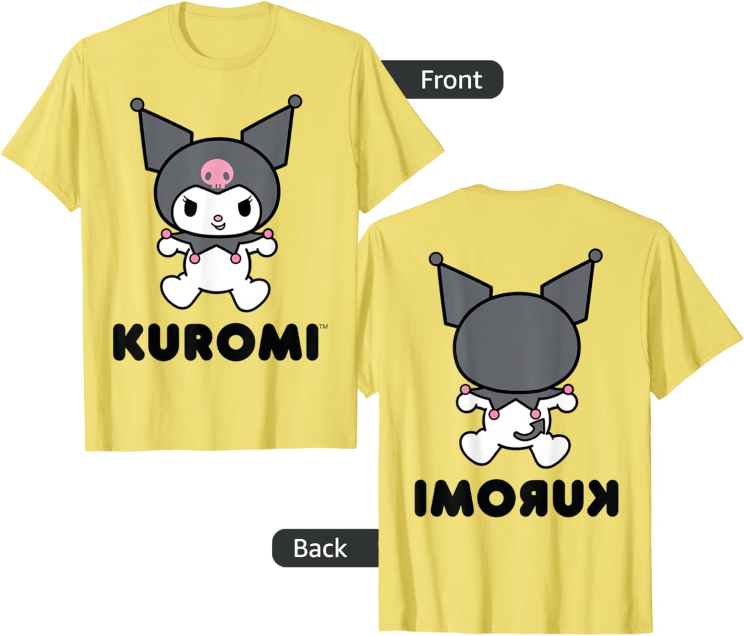 Sanrio Kuromi Character Grey T-Shirt for Cute and Stylish Outfits - 2
