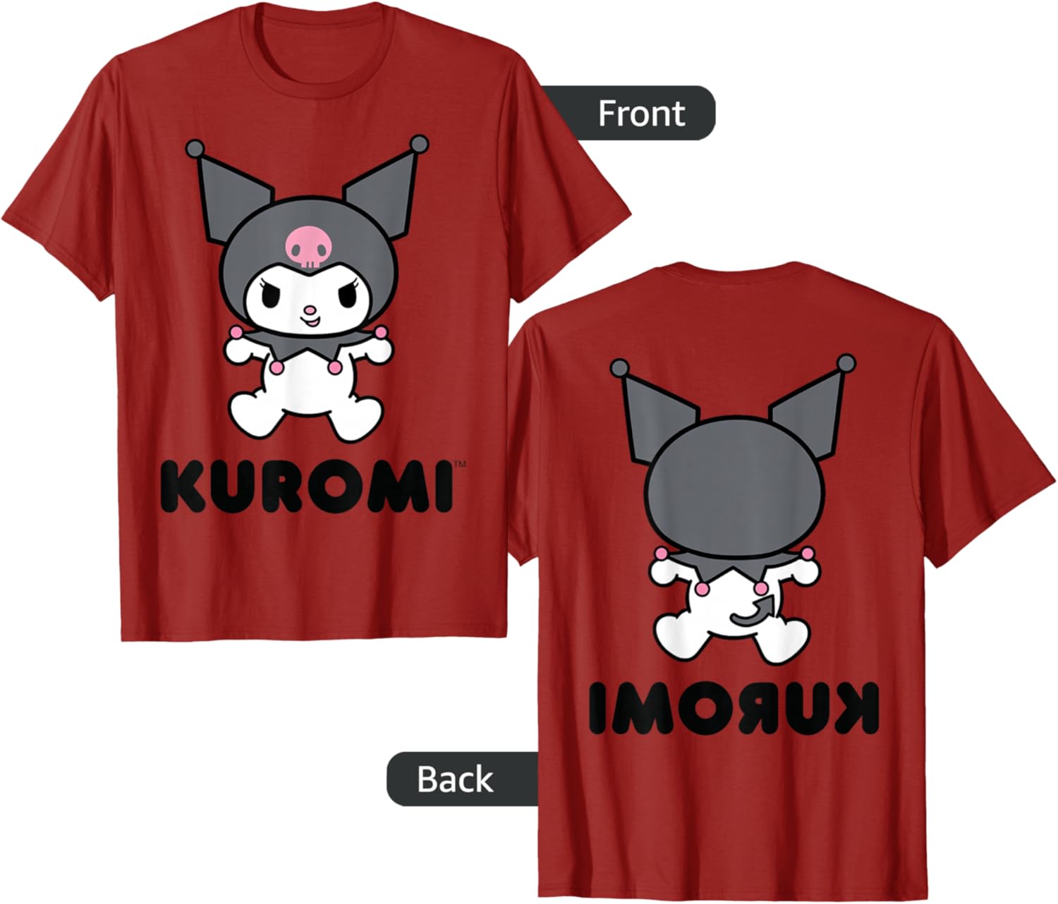 Sanrio Kuromi Character Grey T-Shirt for Cute and Stylish Outfits - 3